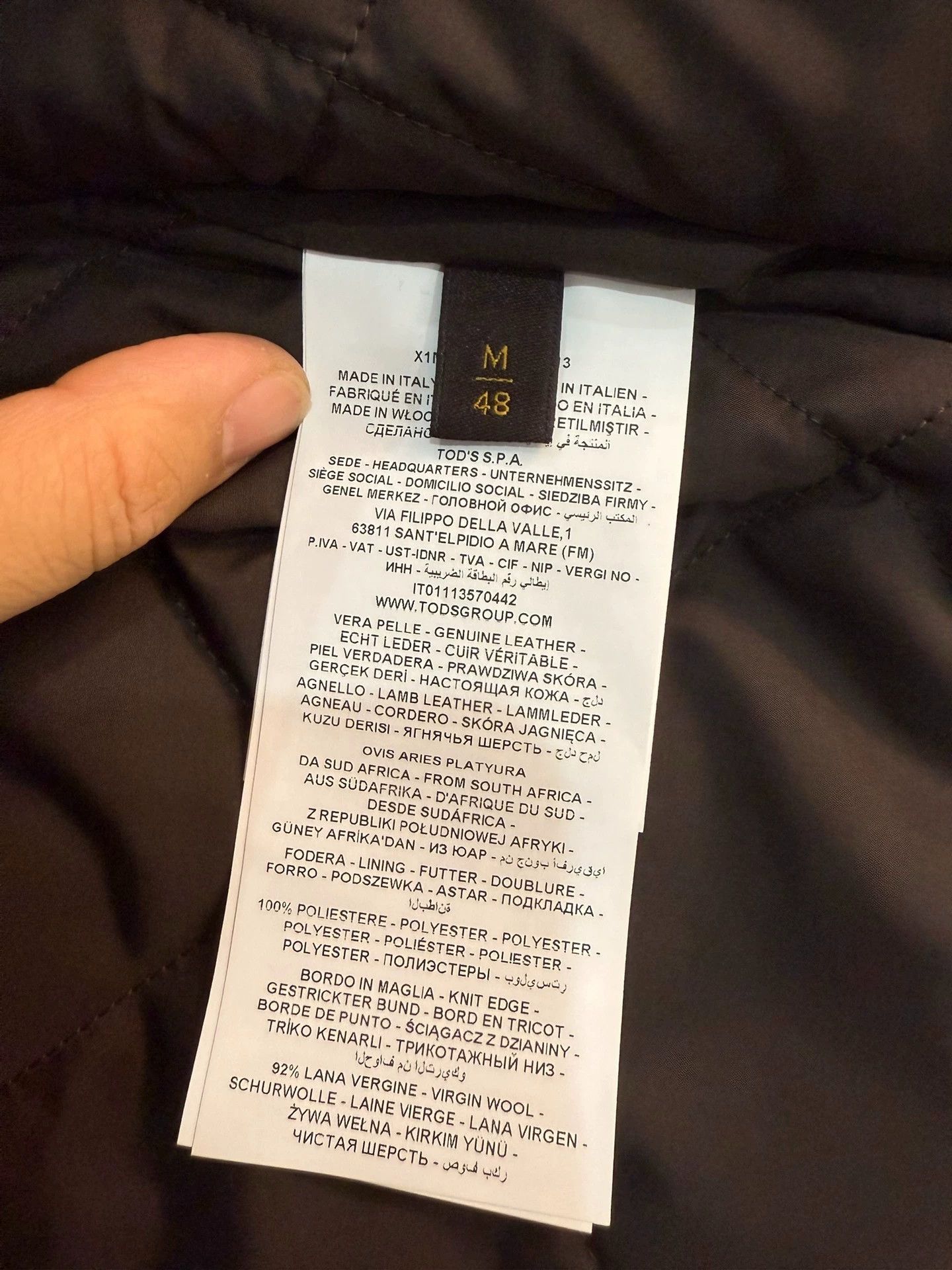 Tod's TOD'S Men's Leather Jacket 48 (New - Tags Removed) Size US M / EU 48-50 / 2 - 6 Thumbnail