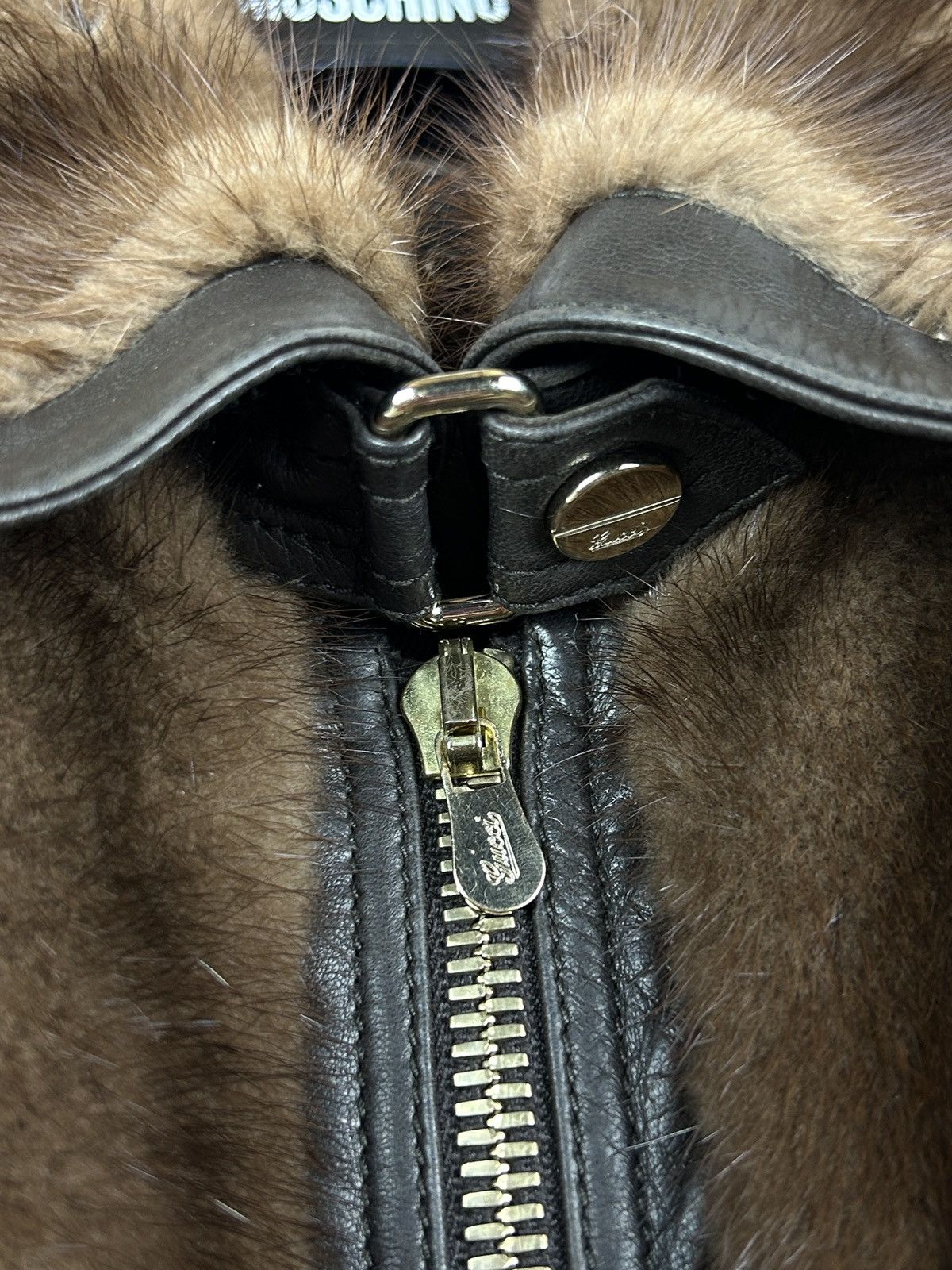 Gucci Gucci Tom Ford Brown Leather/Fur GG Leather Belt Jacket 40 Size S / US 4 / IT 40 - 7 Thumbnail