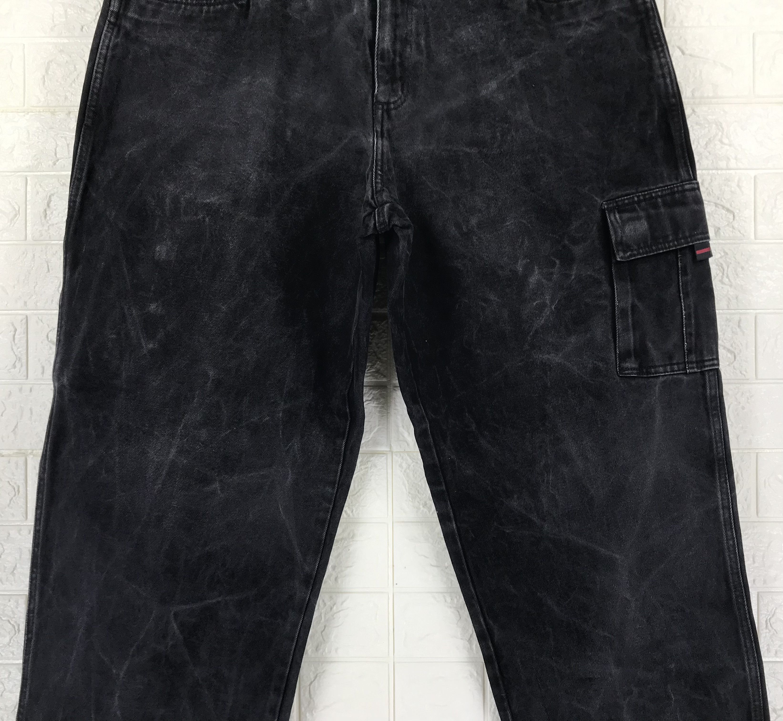 Fubu Vintage Fubu Faded Black Cargo Baggy Jeans Crazy Wide Denim Size US 38 / EU 54 - 7 Thumbnail
