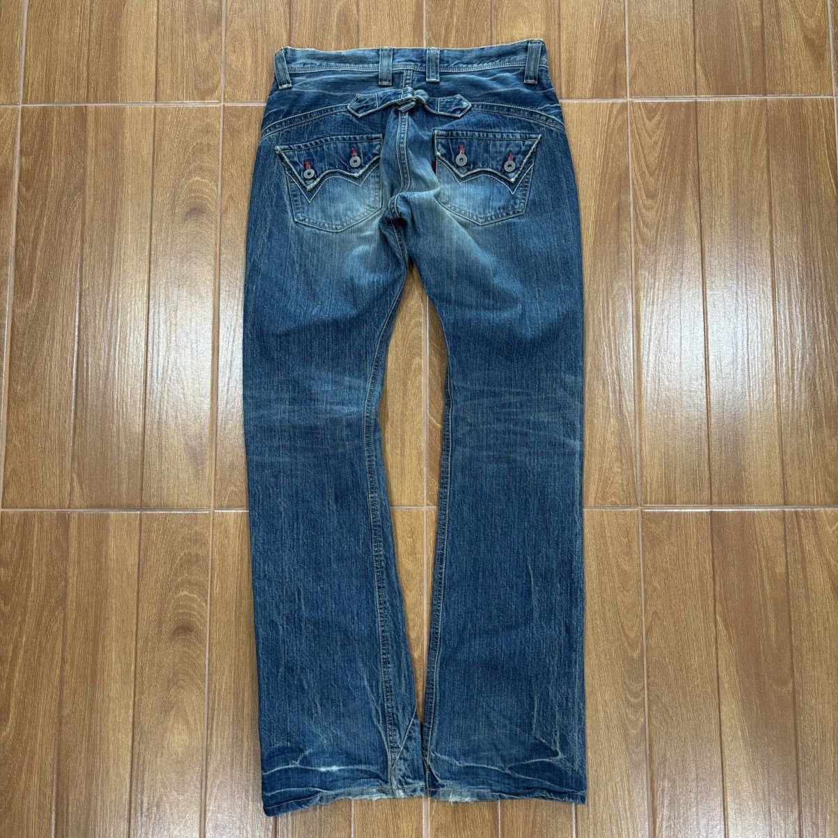 Edwin Edwin Flared Buckle Back Distressed Jeans Size US 32 / EU 48 - 2 Thumbnail