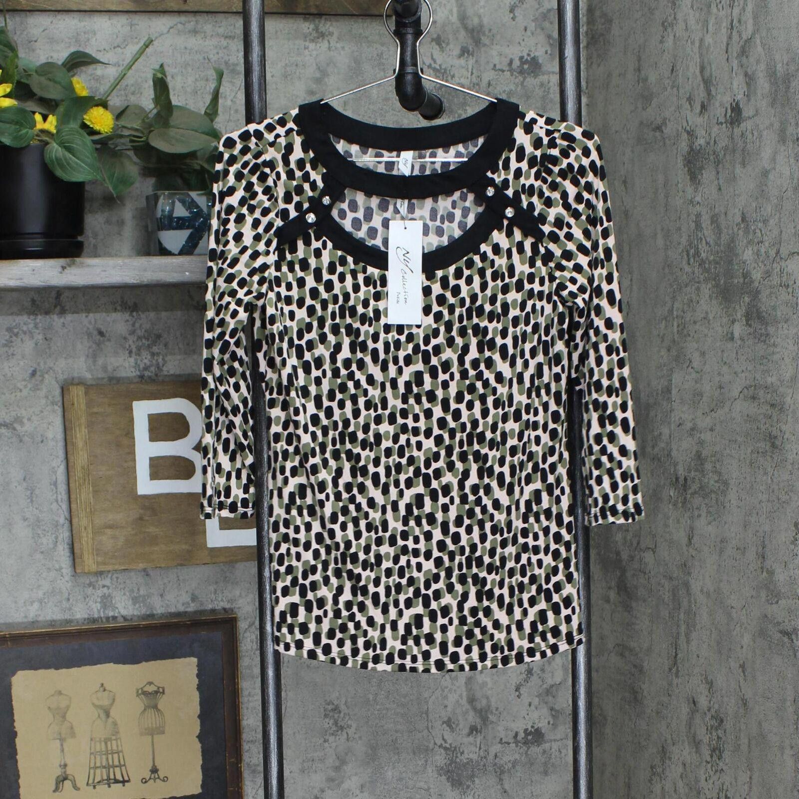 Other NWT Ny Collection Top PCKU0515P PS Abstract Dot Green Multi Size S / US 4 / IT 40 - 1 Thumbnail