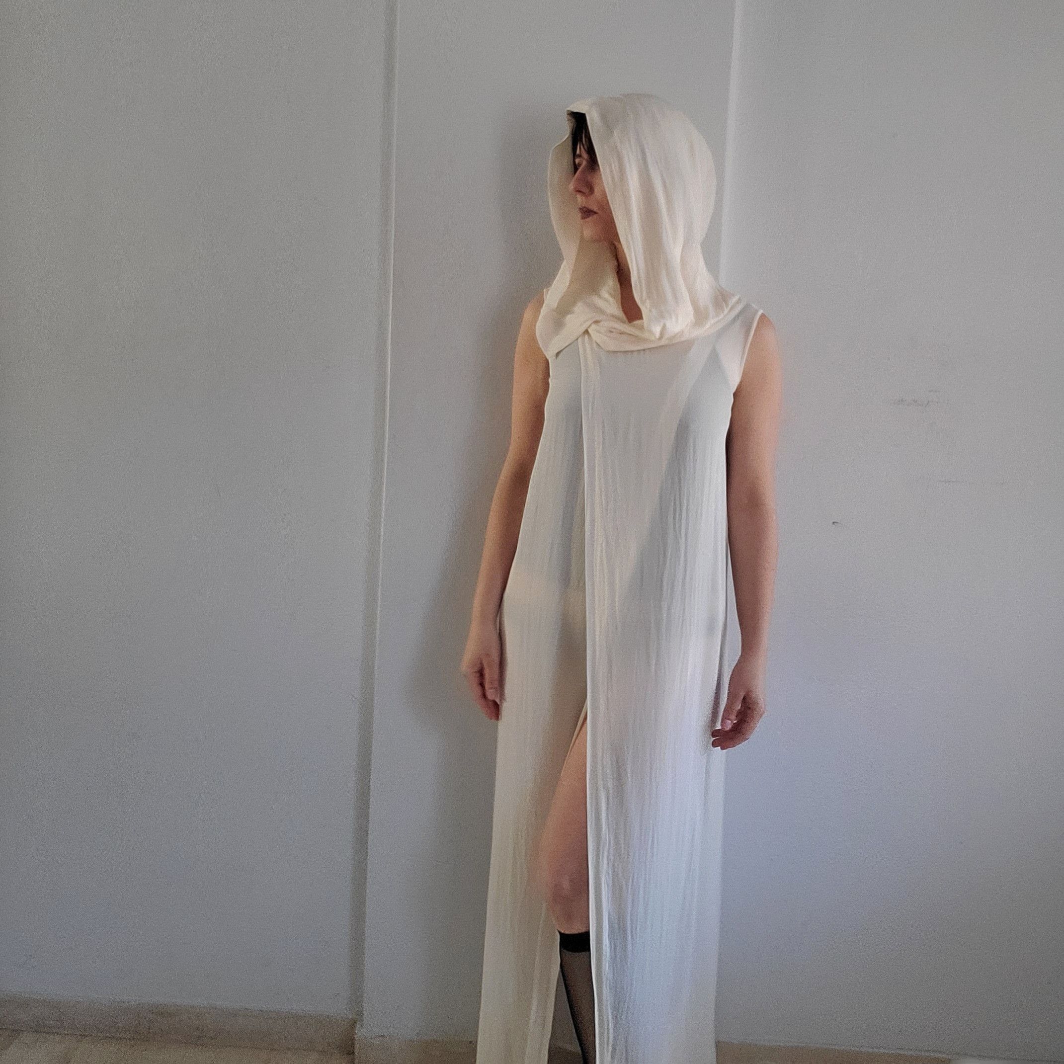 plein sud Plein Sud vintage late 00s 2010s silk hooded tunic dress Size M / US 6-8 / IT 42-44 - 2 Thumbnail