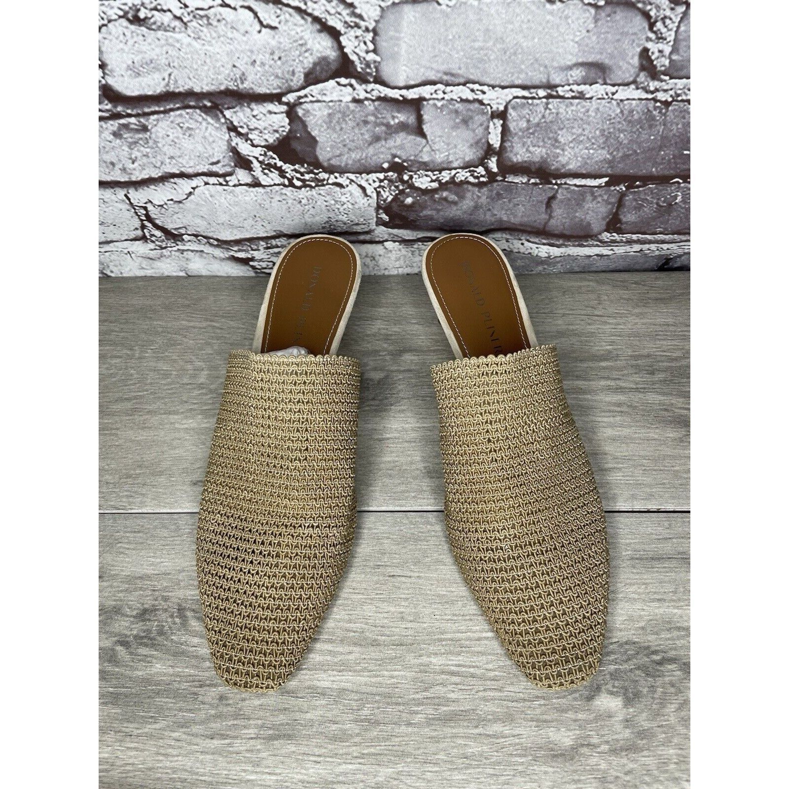 Donald Pliner Donald J. Pliner Fenda Beige Tan Elastic Pointed Heel Mules Size US 9 / IT 39 - 4 Thumbnail