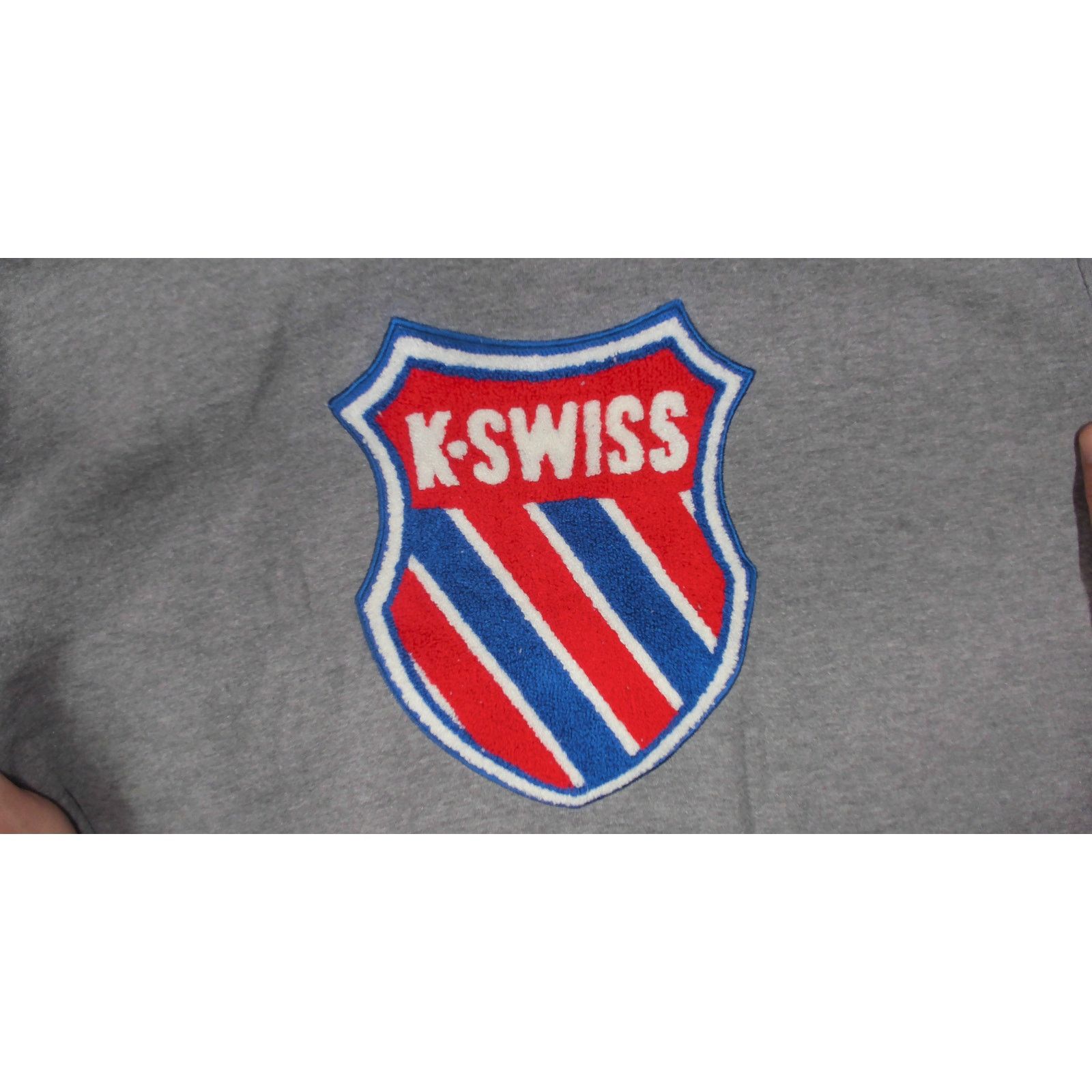 K-Swiss K-Swiss | Y2K Boxy Chenille Shield Patch Hoodie Gray Size L / US 10 / IT 46 - 10 Thumbnail
