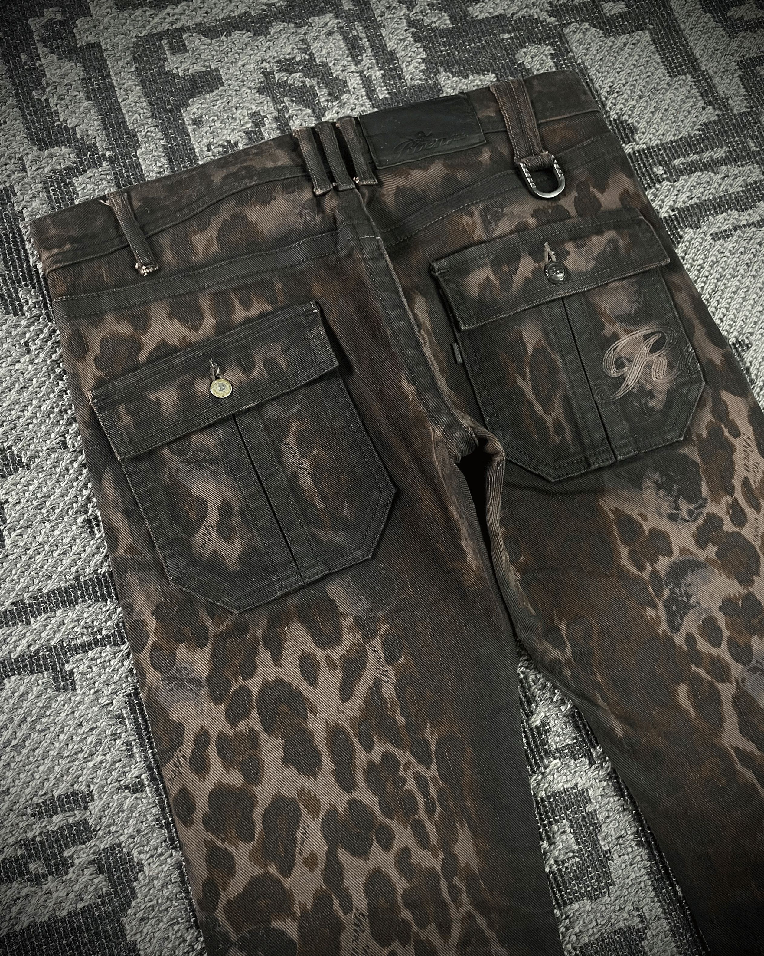 Roen Roen Leopard Waxed Jeans Size US 33 - 9 Thumbnail