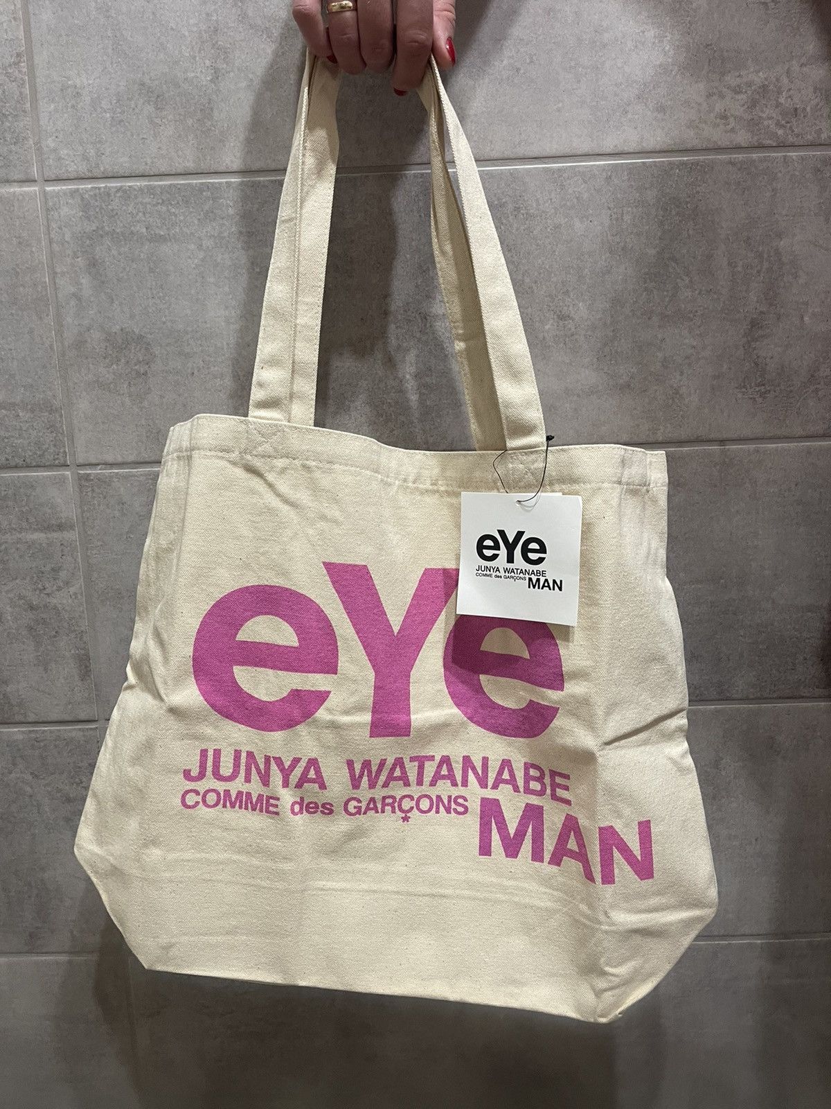 Pre-owned Comme Des Garcons X Junya Watanabe Eye Junya Watanabe X Comme Des Garcons New Tote Bag Canvas In Cream