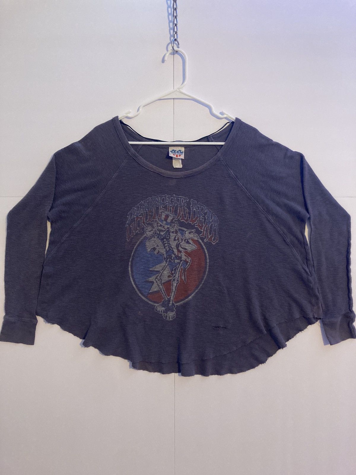 Grateful Dead × Vintage Vintage Greatful Dead Patriotic Cropped Thermal Size S / US 4 / IT 40 - 1 Thumbnail