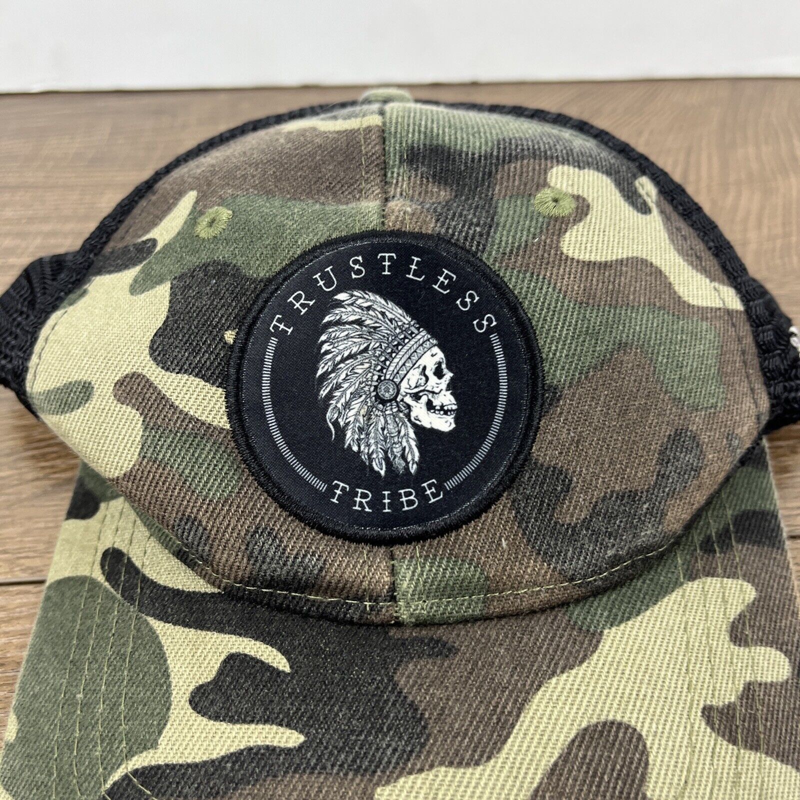 Other Trustless Tribe Hat Green Camo Hat Adjustable Adult Size Hat Size ONE SIZE - 7 Thumbnail