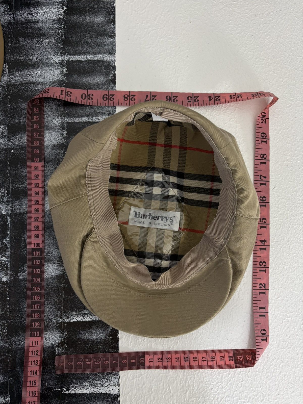 Burberry Rare 90's Burbeerry's Nova Check Lining Tan Plaid Flat Newsboy Cap Visor Driver Hat Size ONE SIZE - 18 Thumbnail