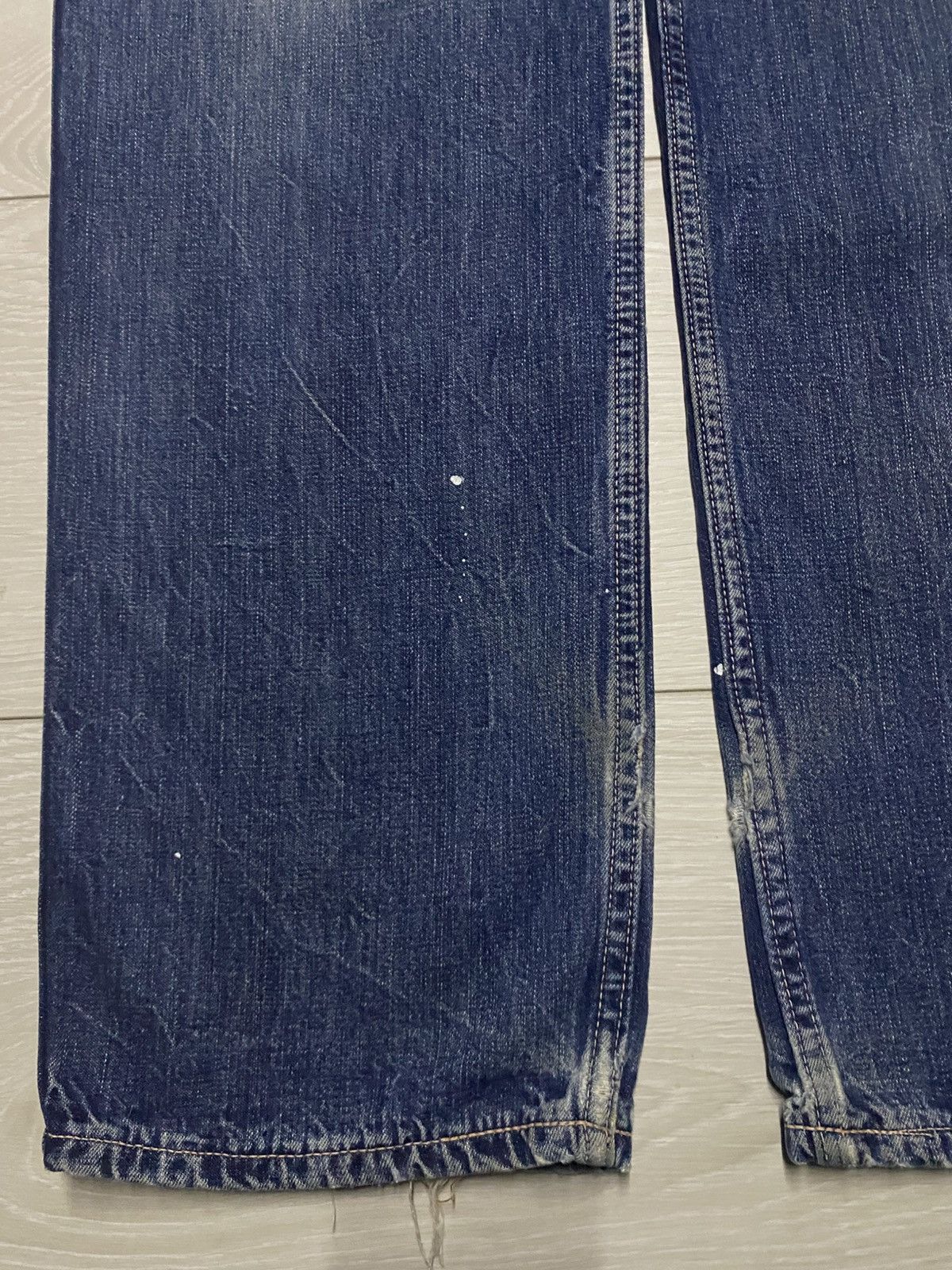 Lee Vintage Lee Union Made Blue Wash Paint Splatter Loose Jeans Size US 31 - 9 Thumbnail