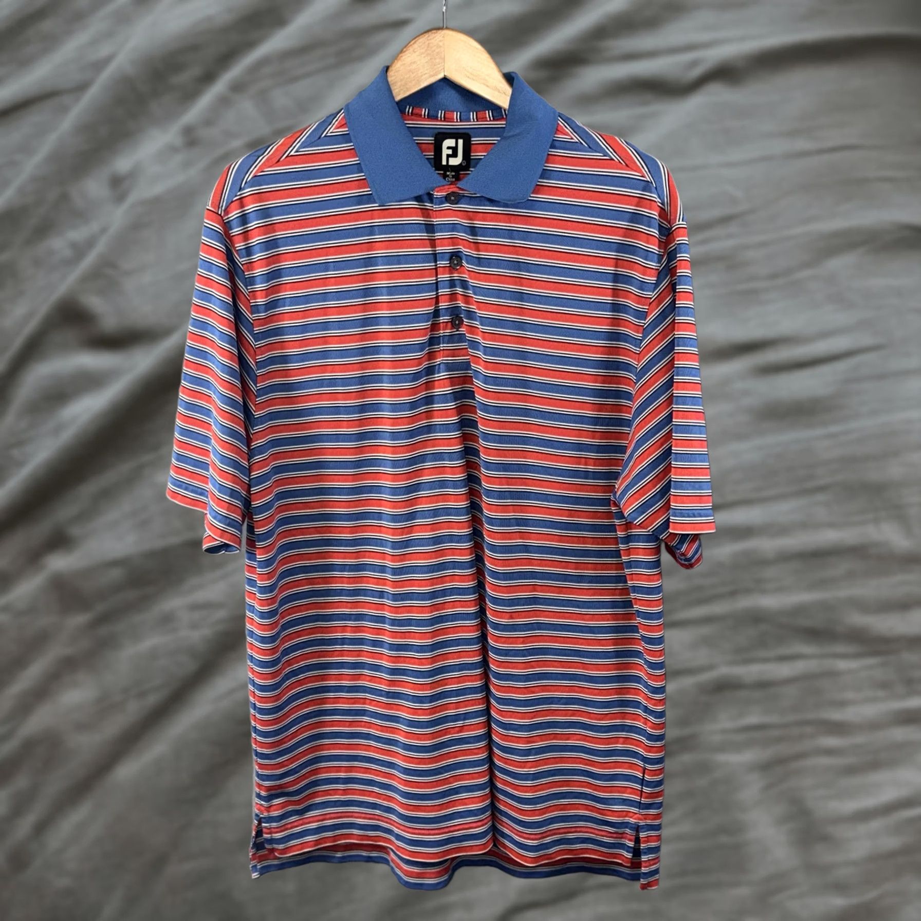 Footjoy FootJoy Polo Shirt Mens Large Blue Red Striped Golf Lightweight Performance Breathable Moisture Wicking Athletic Shirt Polo Size US M / EU 48-50 / 2 - 1 Thumbnail