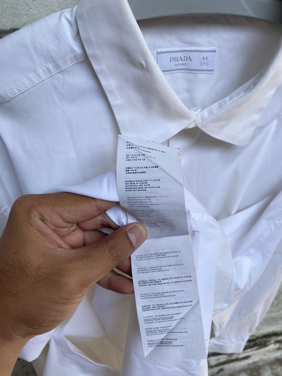 Prada PRADA FORMAL WHITE SHIRT LONG SLEEVE Size US XXL / EU 58 / 5 - 9 Thumbnail