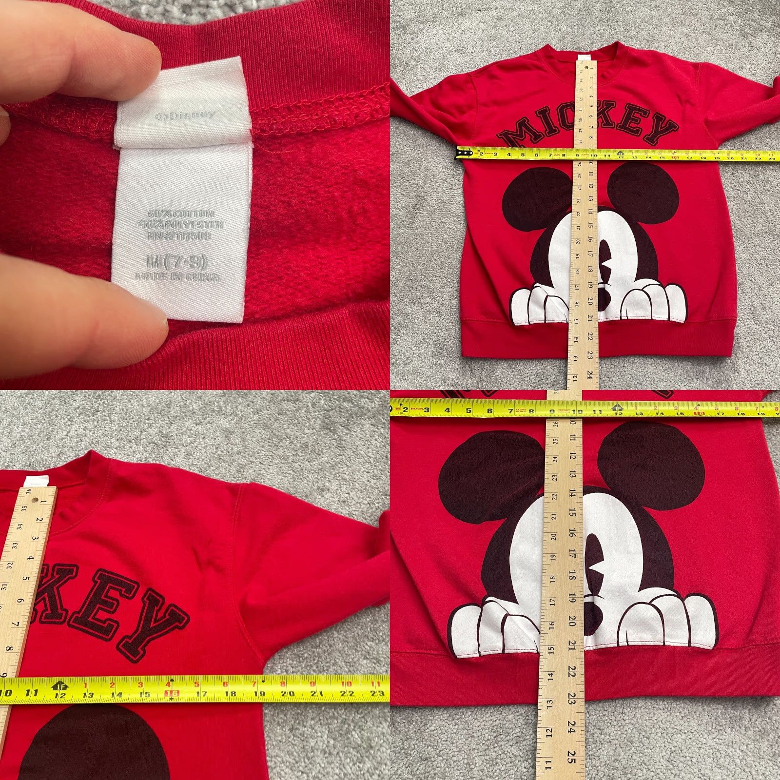 Disney Disney Mickey Mouse Graphic Logo Sweatshirt Women M Red Crew Neck Pullover Size M / US 6-8 / IT 42-44 - 8 Thumbnail
