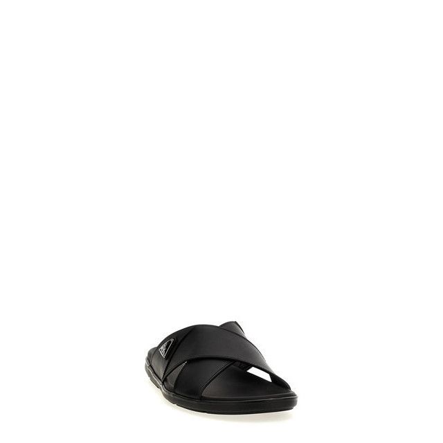 Prada PRADA Black Crisscross Slides New & Authentic (Men's size:7; Size US 7 / EU 40 - 5 Thumbnail