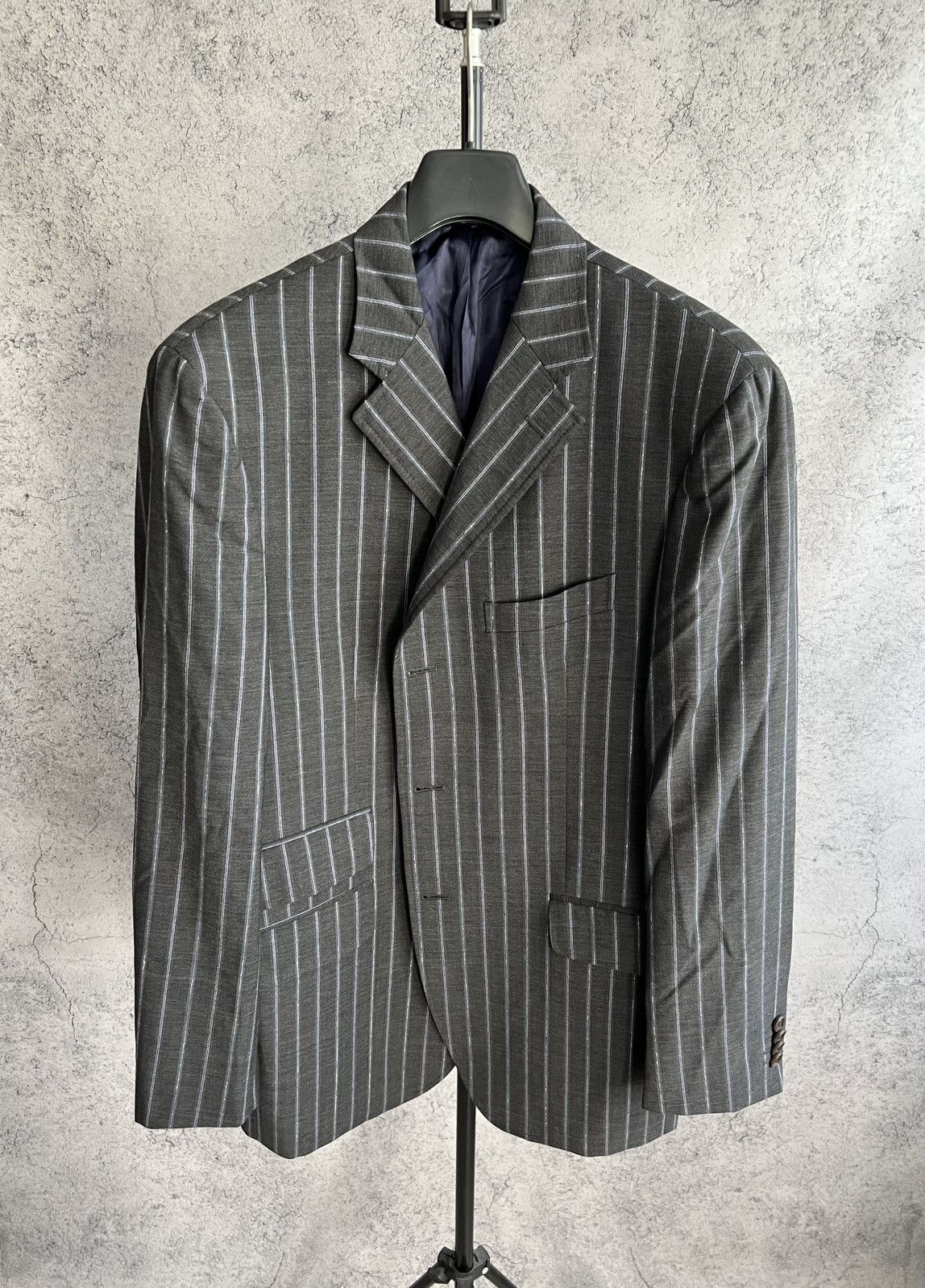 Etro Vintage Etro Striped Blazer Classic Suit Luxury size 54 Size 54R - 1 Thumbnail