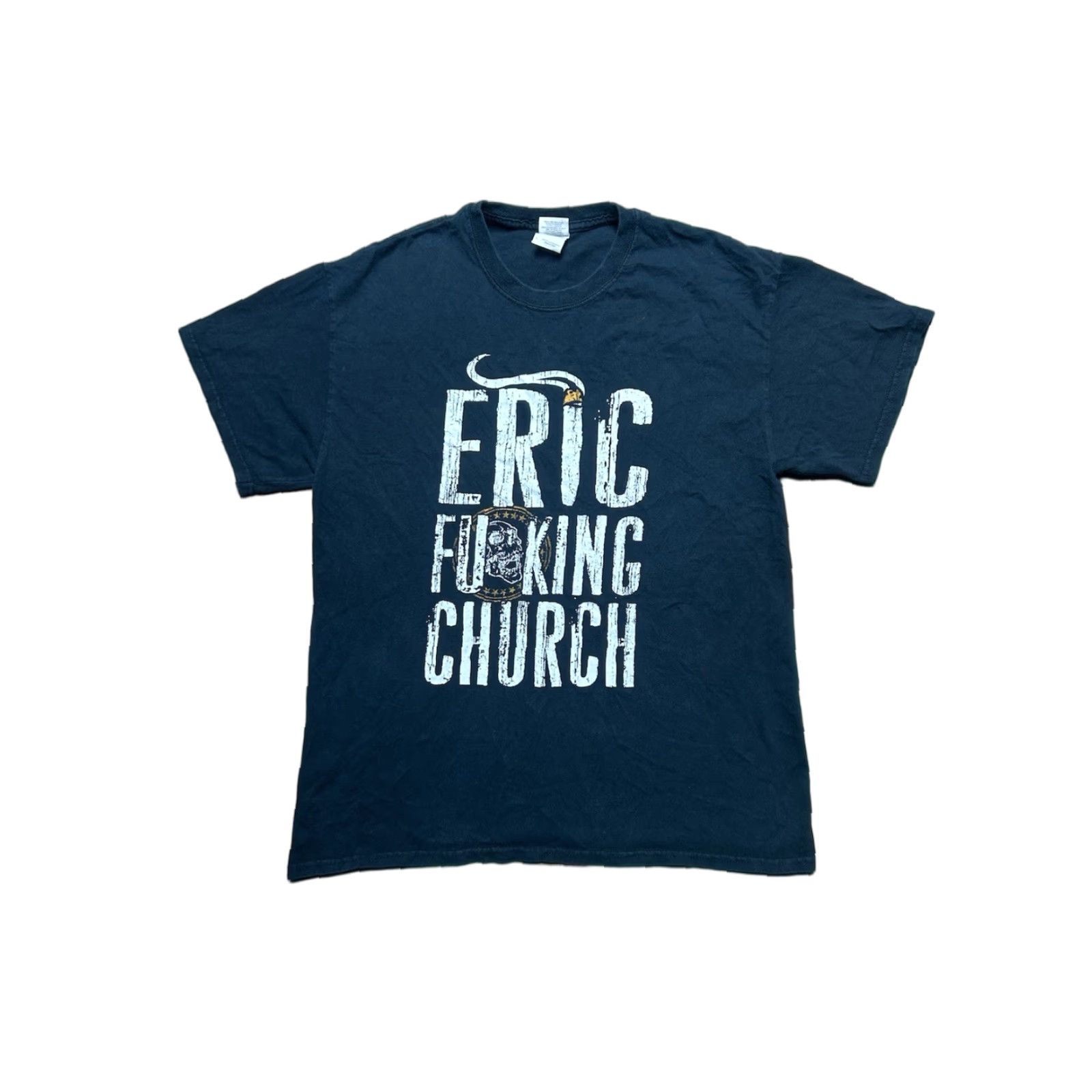 Vintage VINTAGE King T-Shirt Skull Eric fu*king Church Country Music Black Men’s L Shirt Mens Large Size US L / EU 52-54 / 3 - 1 Thumbnail