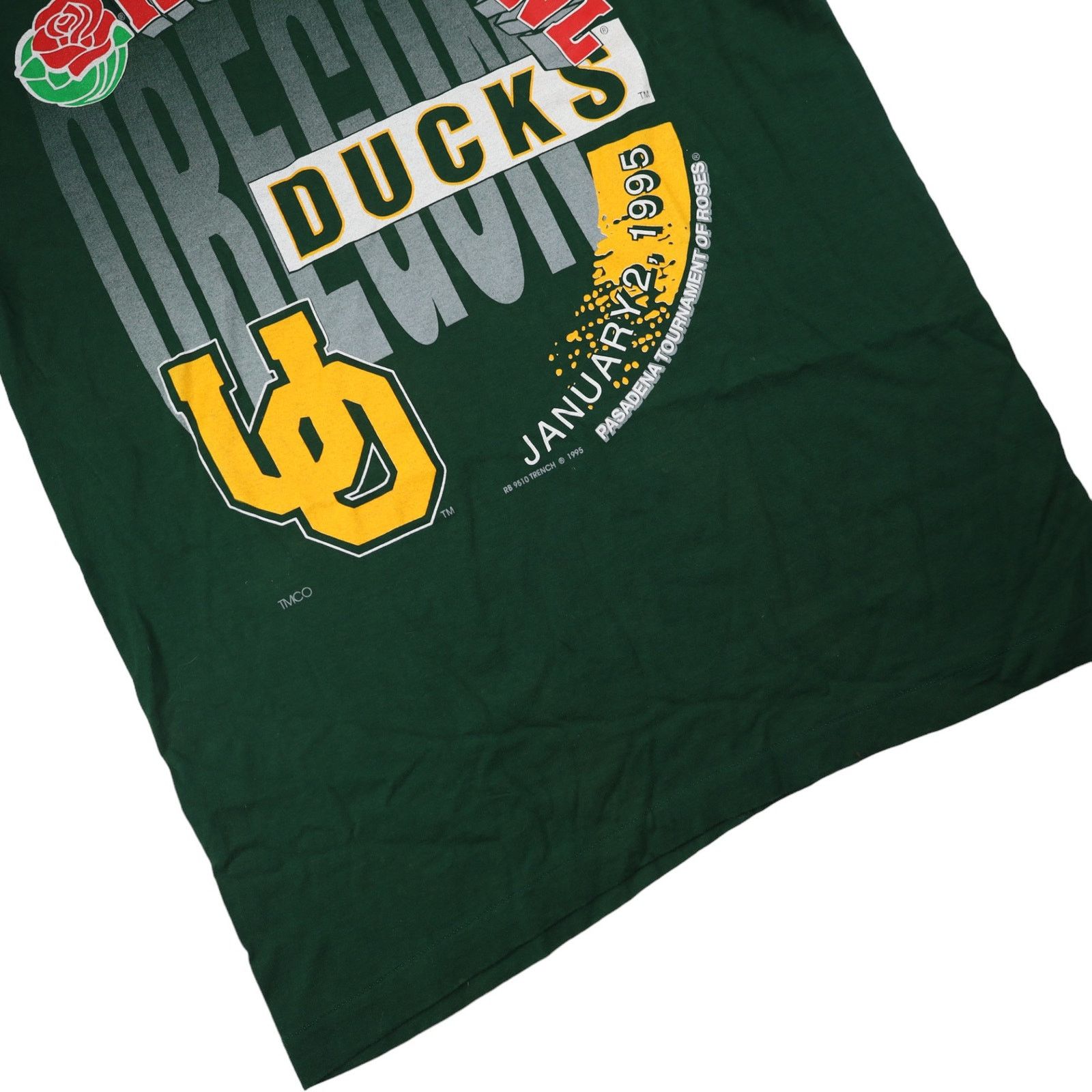 NCAA × Vintage Vintage 1995 University of Oregon Ducks Rose Bowl T shirt Size US XL / EU 56 / 4 - 3 Thumbnail