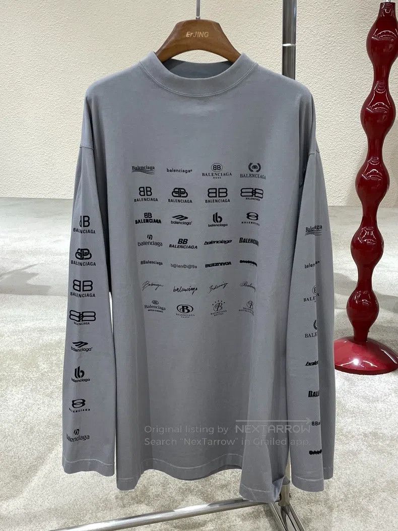 Balenciaga Logo Letter Printed Long Sleeve Crew Neck Sweat