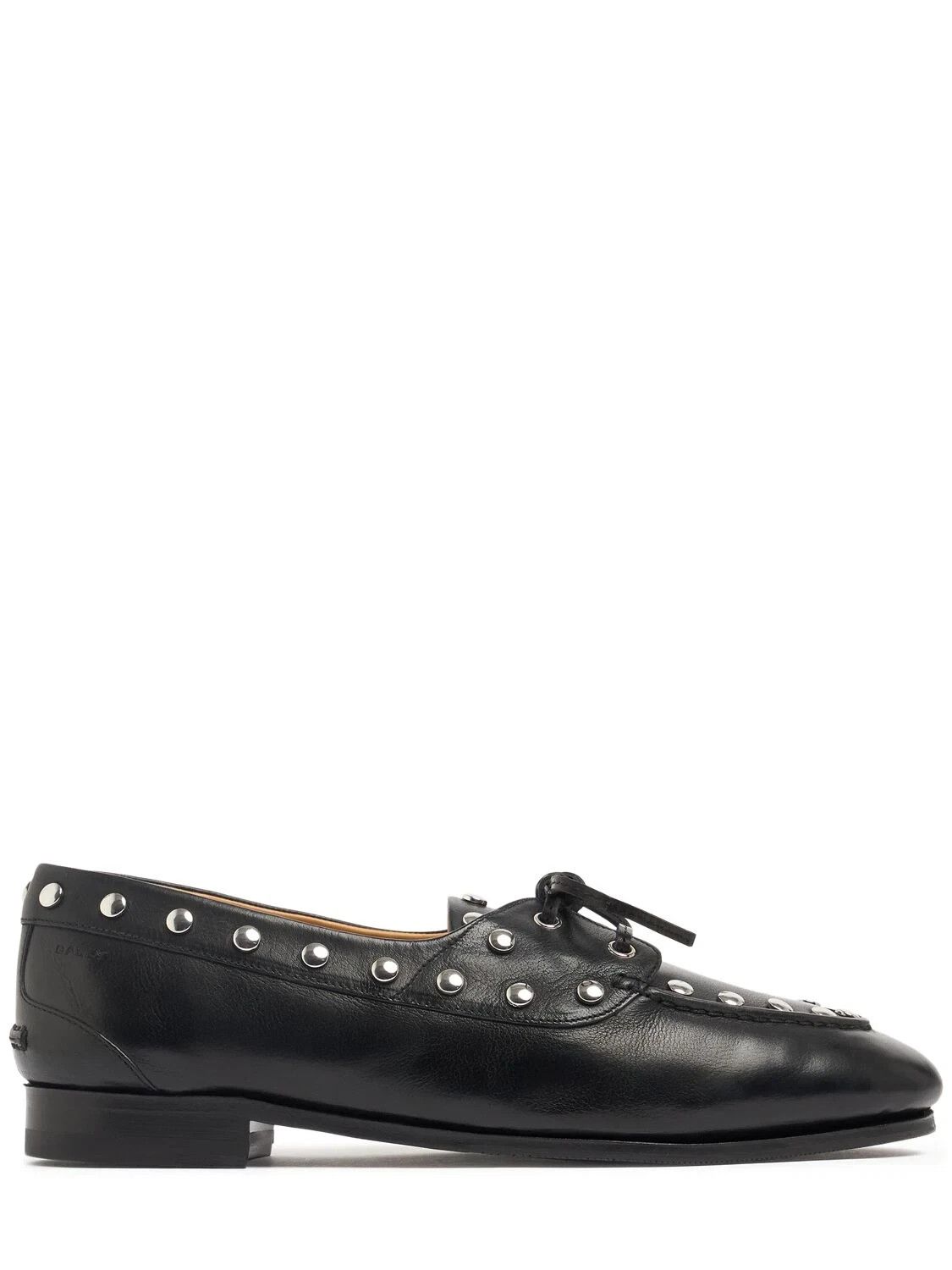 Bally BALLY Pathy Black Studded Leather Plume Loafers N/A Size US 8.5 / IT 38.5 - 1 Thumbnail