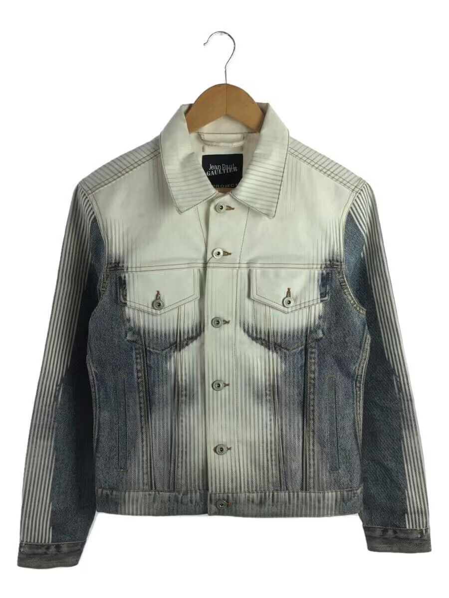 image of Jean Paul Gaultier x Yproject Nude Body Morph Denim Jacket in White, Women's (Size XS)