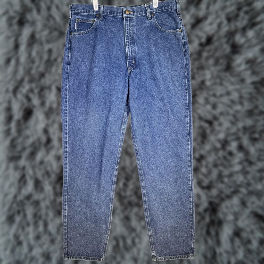 Carhartt Carhartt Jeans Mens 40x36 Blue Relaxed Fit B17-DST Straight Denim Pants Workwear Size US 40 / EU 56 - 1 Thumbnail