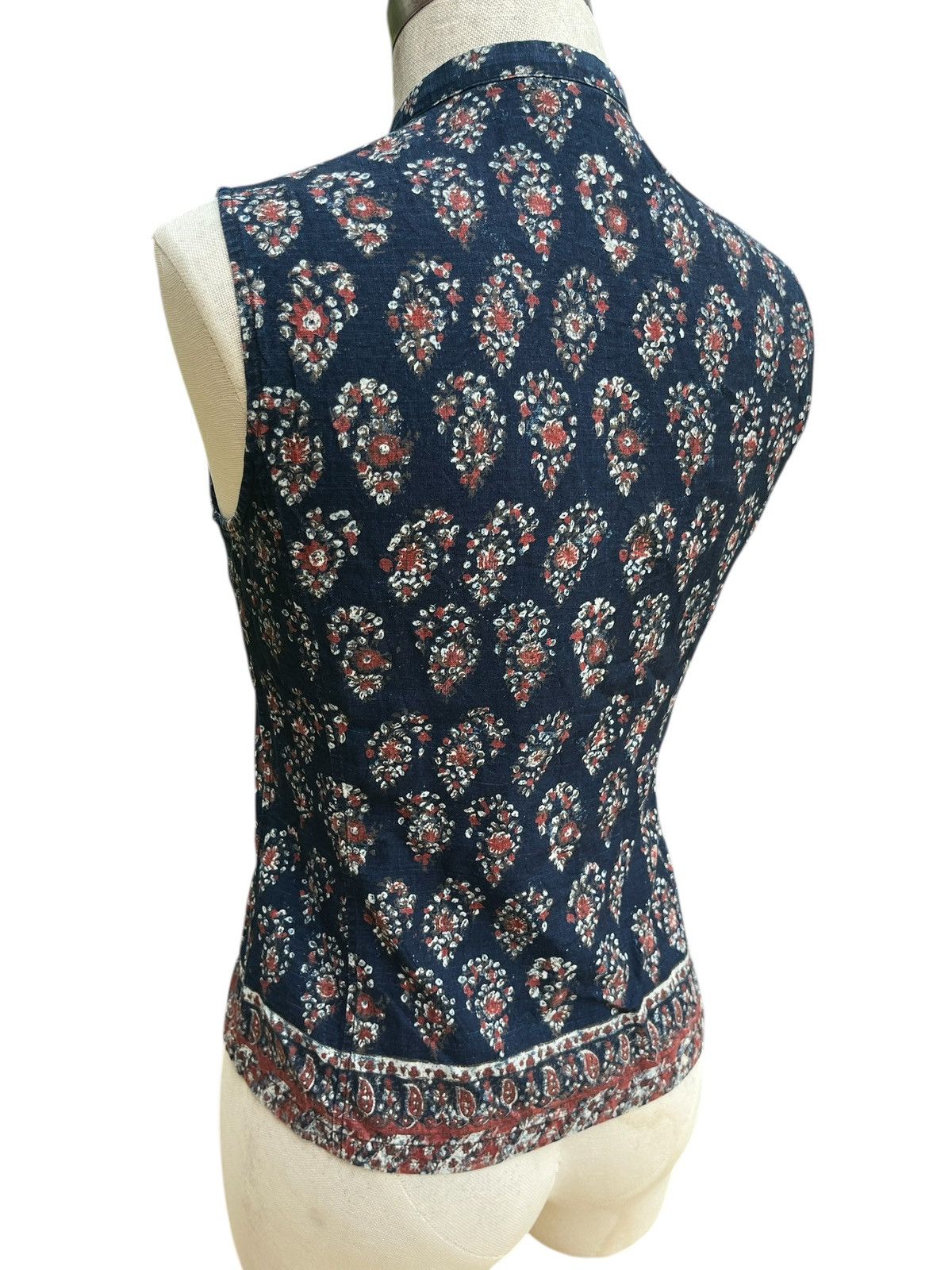 45rpm Sleeveless indigo printed blouse Size S / US 4 / IT 40 - 4 Thumbnail