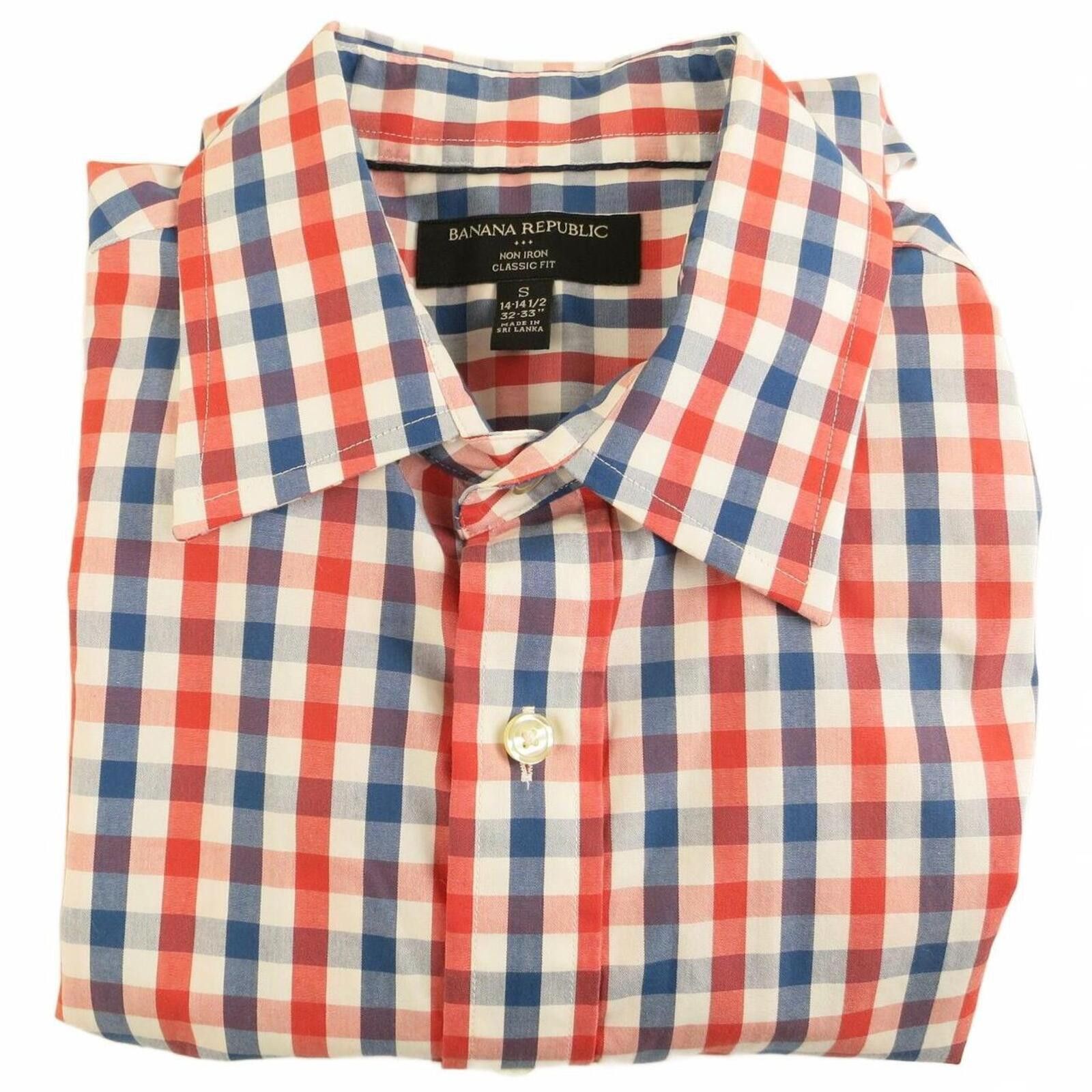 Banana Republic Banana Republic Classic Fit Non-Iron Checkered Shirt Men's S Size US S / EU 44-46 / 1 - 5 Thumbnail
