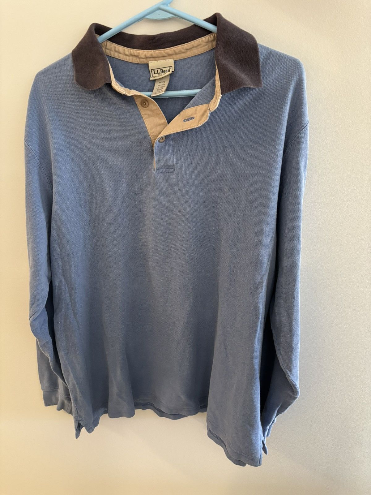 L.L. Bean Vintage L.L. Bean Long Sleeve Polo Shirt Size US L / EU 52-54 / 3 - 1 Thumbnail