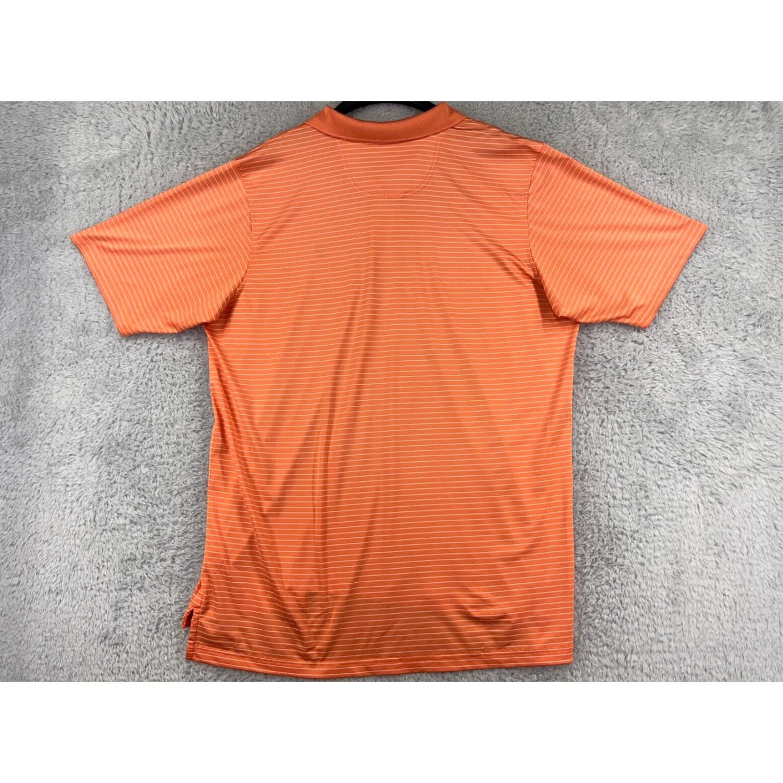 Vintage F&G Tech Polo Shirt Mens XL Orange Striped Golf Stretch Polyester 100% Polyester Shirt Polo Fashion Sports Classic Men’s Adults Regular Men Size US XL / EU 56 / 4 - 2 Thumbnail