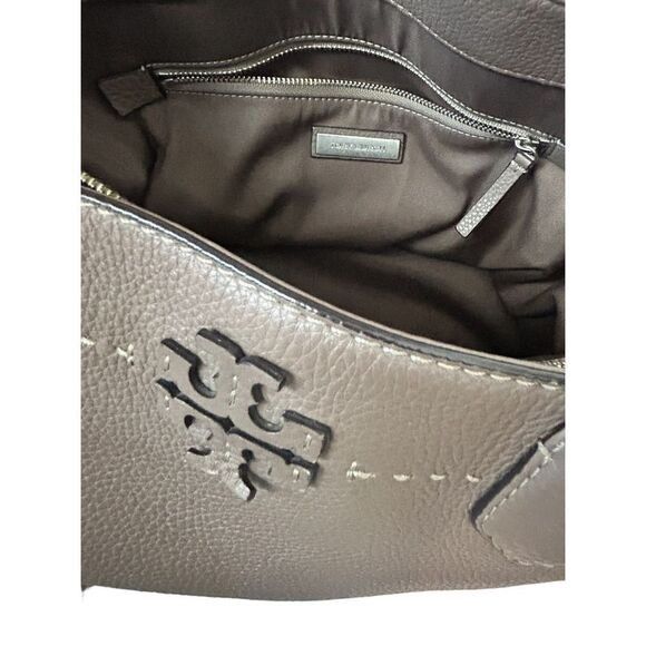 Tory Burch Tory Burch Mcgraw Triple Compartment Satchel Silver Maple Wo Size ONE SIZE - 5 Thumbnail