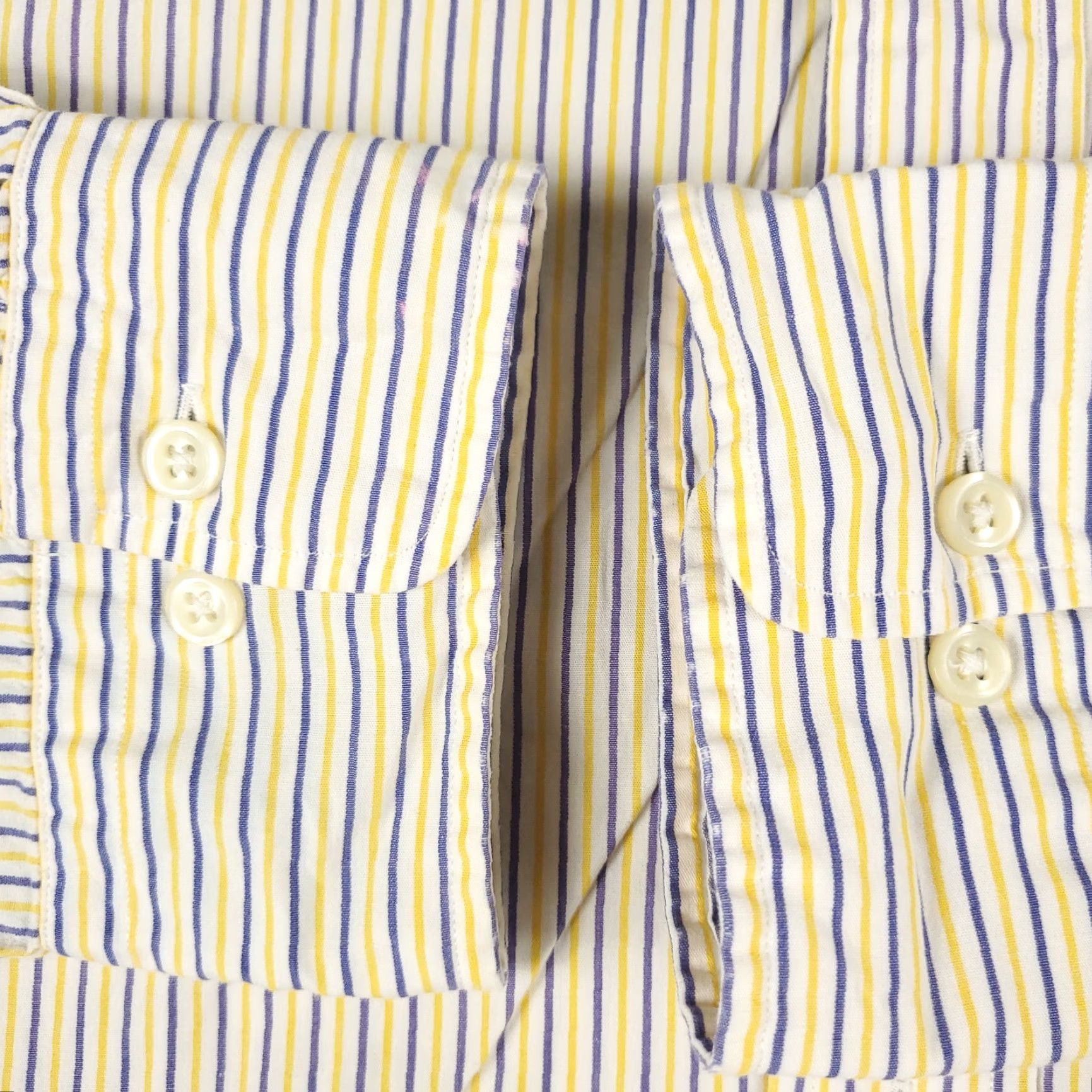 Ralph Lauren VINTAGE Ralph Lauren Dress Shirt Mens 18 Long Sleeve Yellow Striped Business Casual Classic Size 48R - 3 Thumbnail