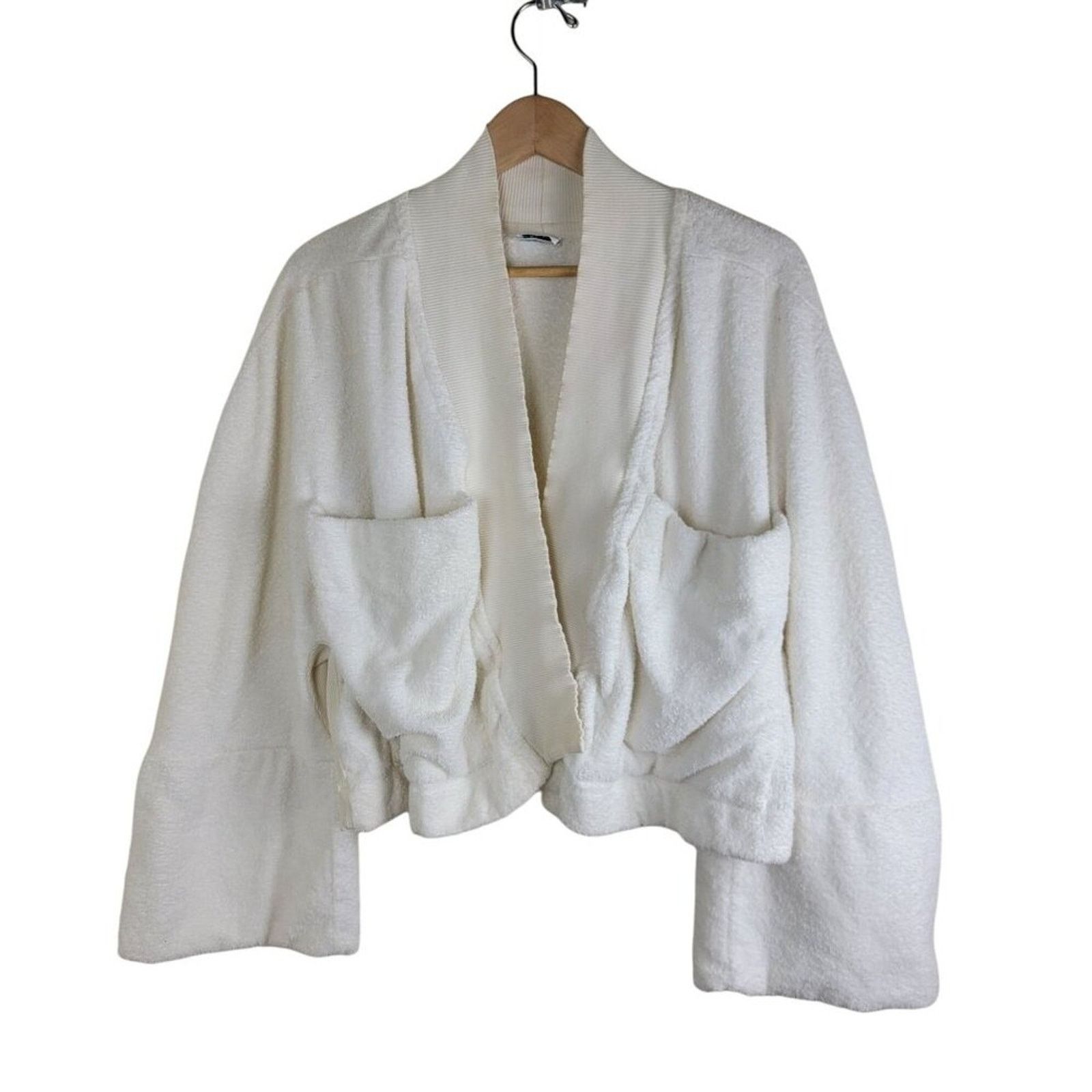 Henri Bendel Henri Bendel Womens Terry Cloth Kimono Cropped Jacket Size XL / US 12-14 / IT 48-50 - 2 Thumbnail