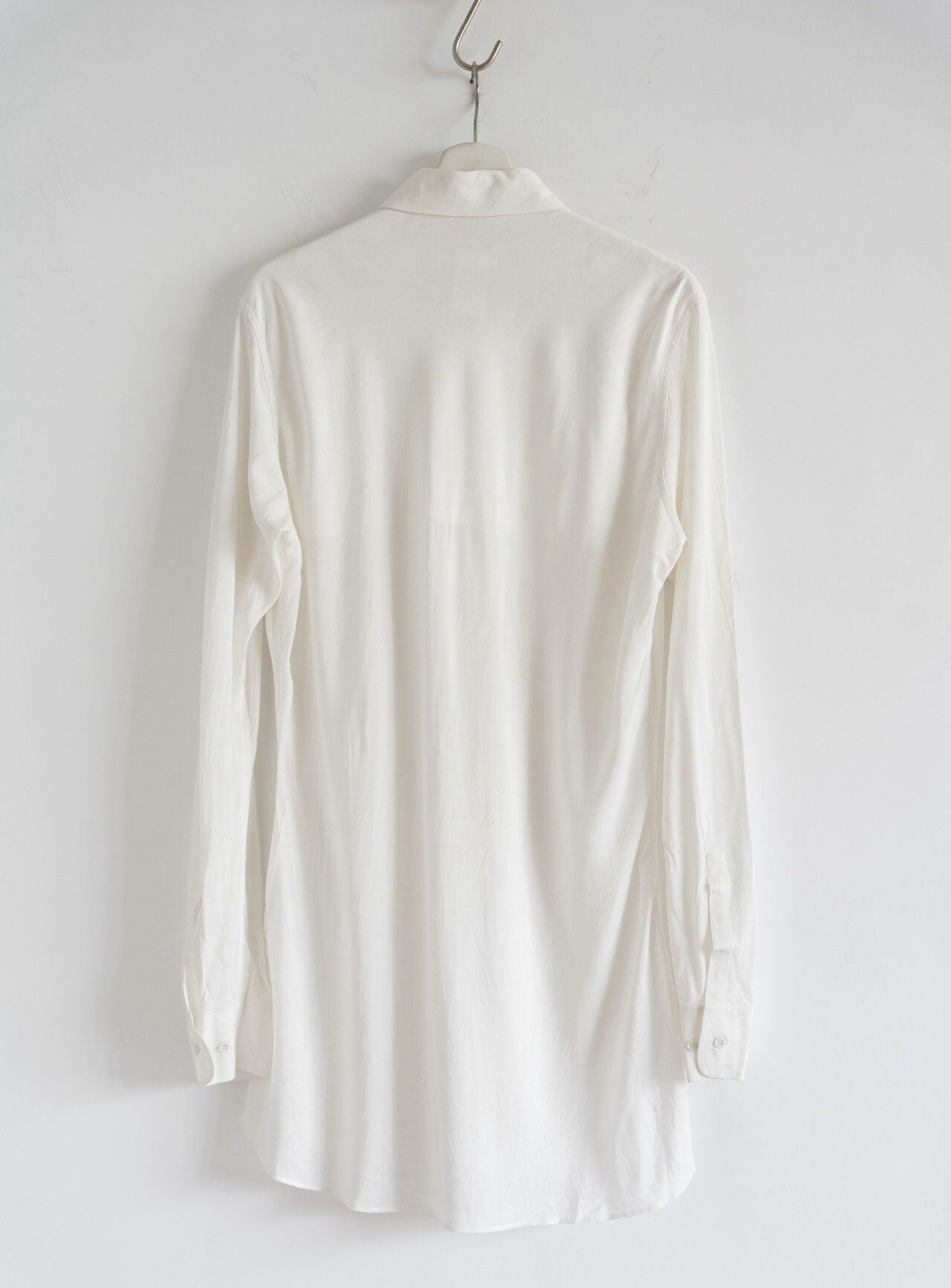 Yohji Yamamoto Yohji Yamamoto 03AW Curved Cut Rayon White Shirt Size US L / EU 52-54 / 3 - 2 Thumbnail