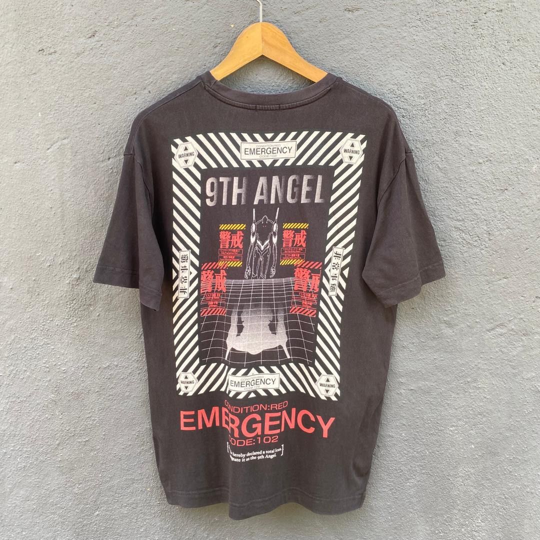 Anime Thrashed Faded Neon Genesis Evangelion X GU Anime Tee Size US M / EU 48-50 / 2 - 1 Thumbnail