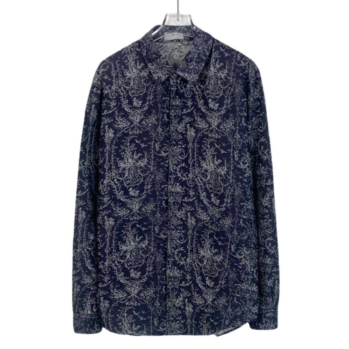 Dior Dior Blue All-over Pattern Printed Long Sleeve Shirt K26WX Size US S / EU 44-46 / 1 - 1 Thumbnail