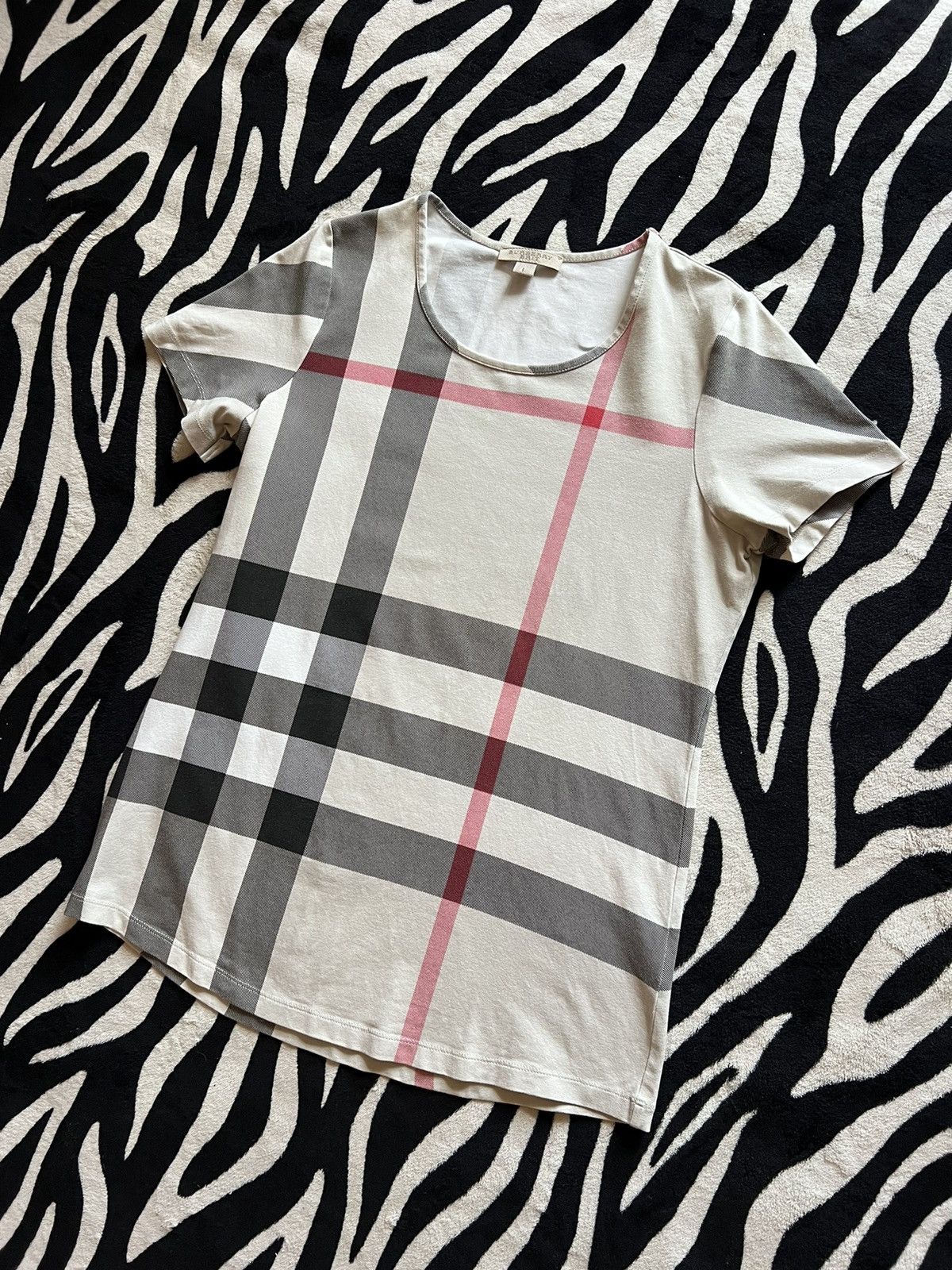 Burberry × Burberry Prorsum Burberry Brit Nova Check t-shirt luxury authentic Size L / US 10 / IT 46 - 3 Thumbnail
