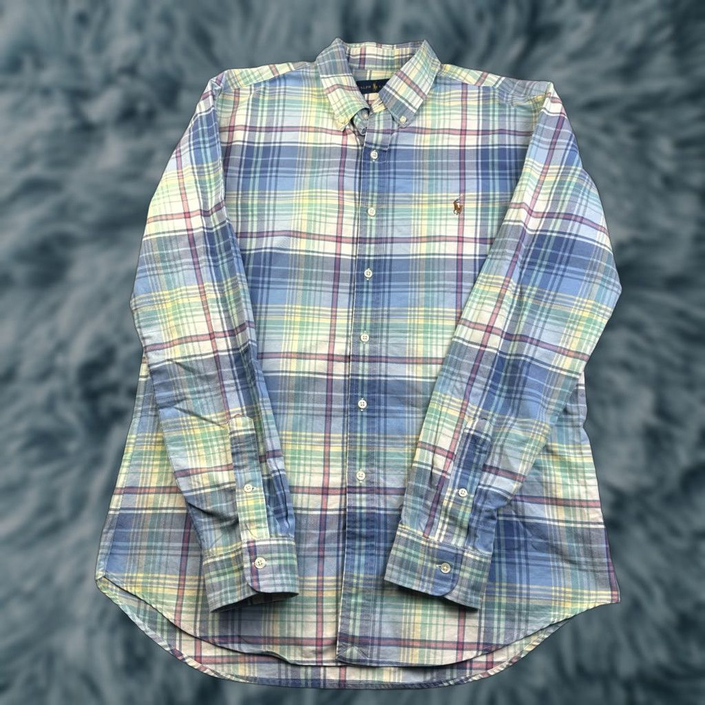 Ralph Lauren Ralph Lauren Shirt Mens Large Blue Plaid Colorful Pony Button-Up Embroidered Logo Size US L / EU 52-54 / 3 - 1 Thumbnail