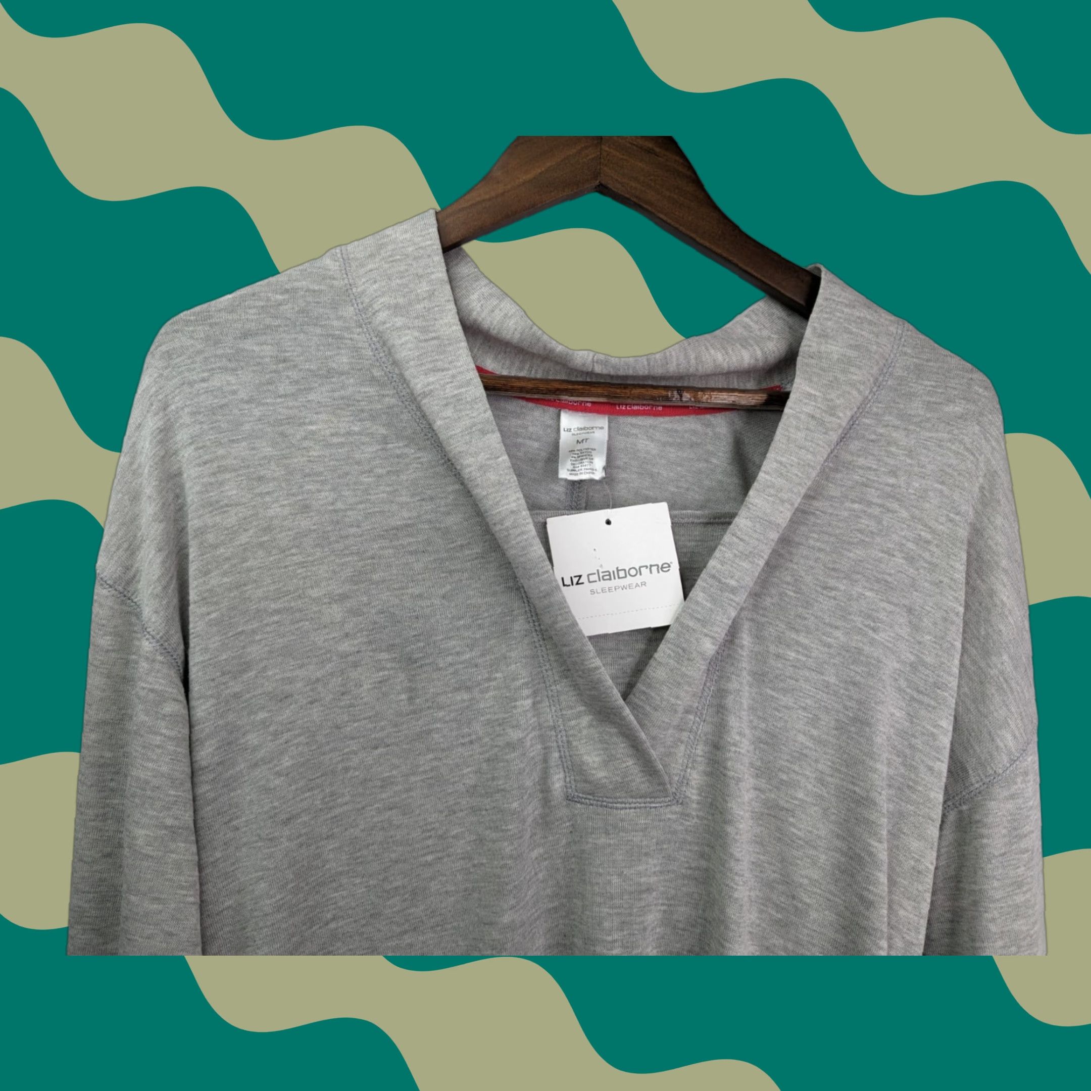 Liz Claiborne Liz Claiborne Sleepwear SLEEP TOP Shirt Womens Tall M Gray Long Sleeve NWT Size M / US 6-8 / IT 42-44 - 1 Thumbnail