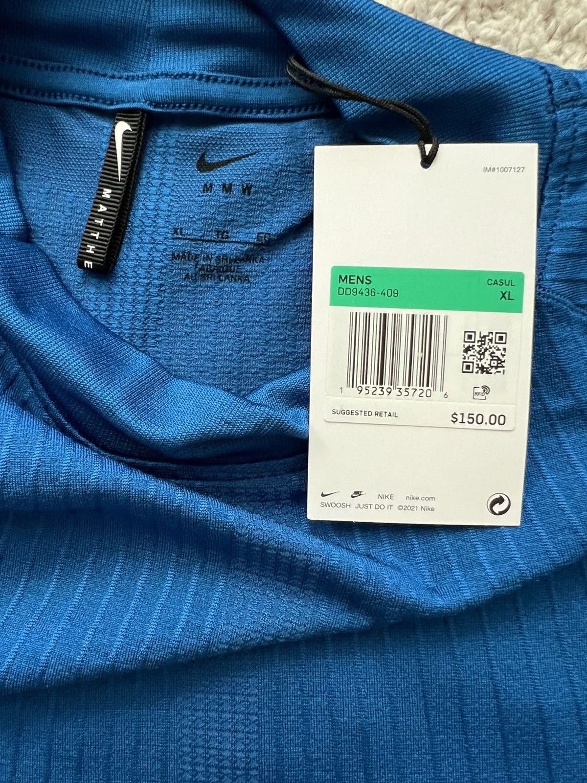 Nike Nike Matthew M Williams MMW NRG Dri-Fit Blue Shirt Size US XL / EU 56 / 4 - 5 Thumbnail
