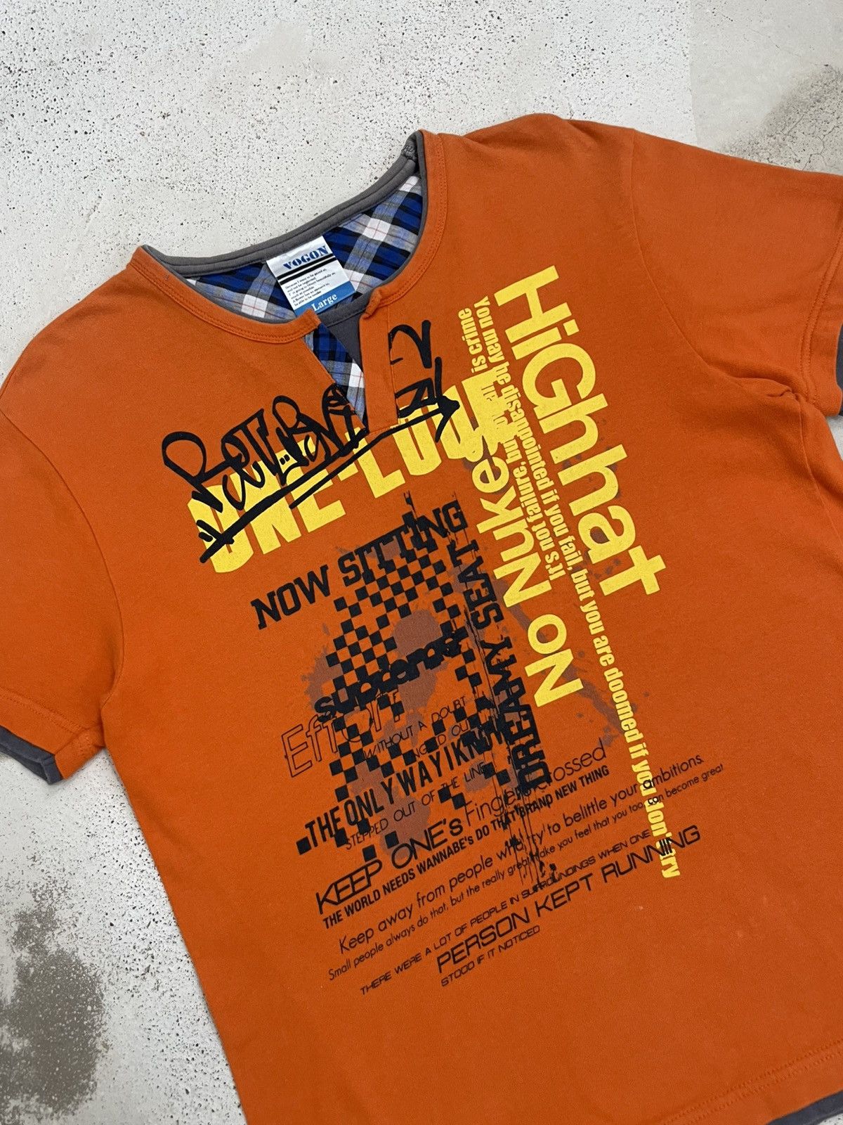 Japanese Brand Vogon Art Graffiti Painting Tartan Plain Collar V Layered Size US M / EU 48-50 / 2 - 6 Thumbnail