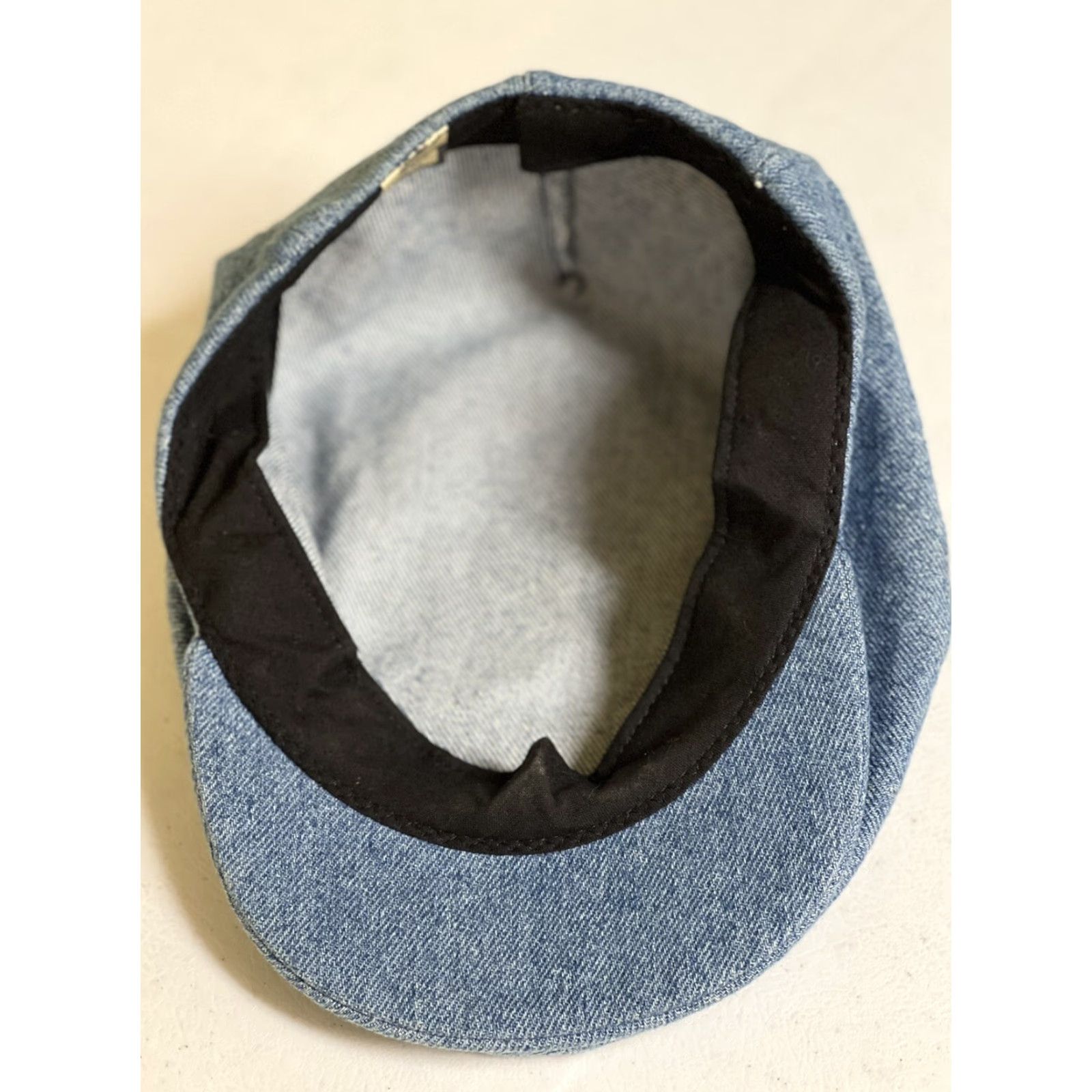 Vintage VINTAGE Denim Panel Hat Cap Hippie Baker Boy Floppy Newsboy Cap Made In USA Men M Blue Size ONE SIZE - 6 Thumbnail