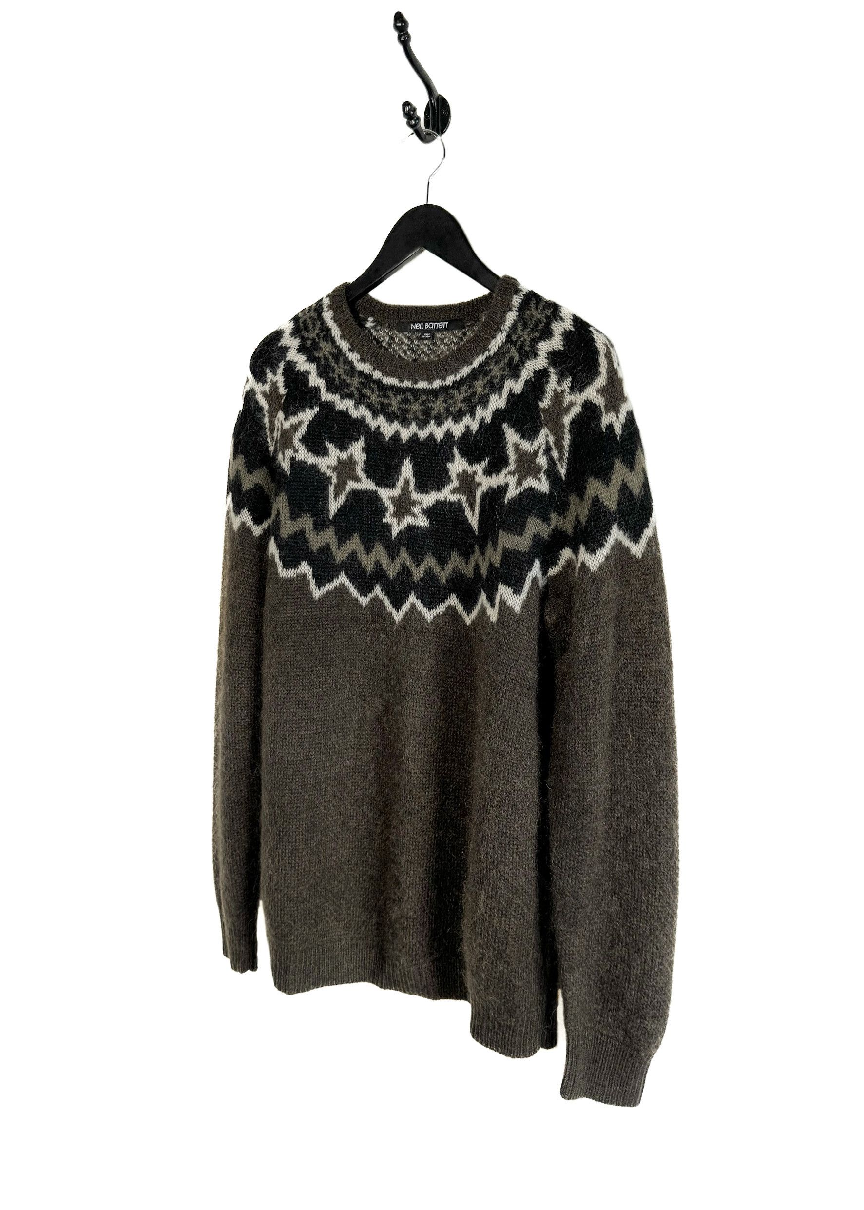 Neil Barrett Neil Barrett Olive Green Mohair-blend Sweater Size US XL / EU 56 / 4 - 2 Thumbnail