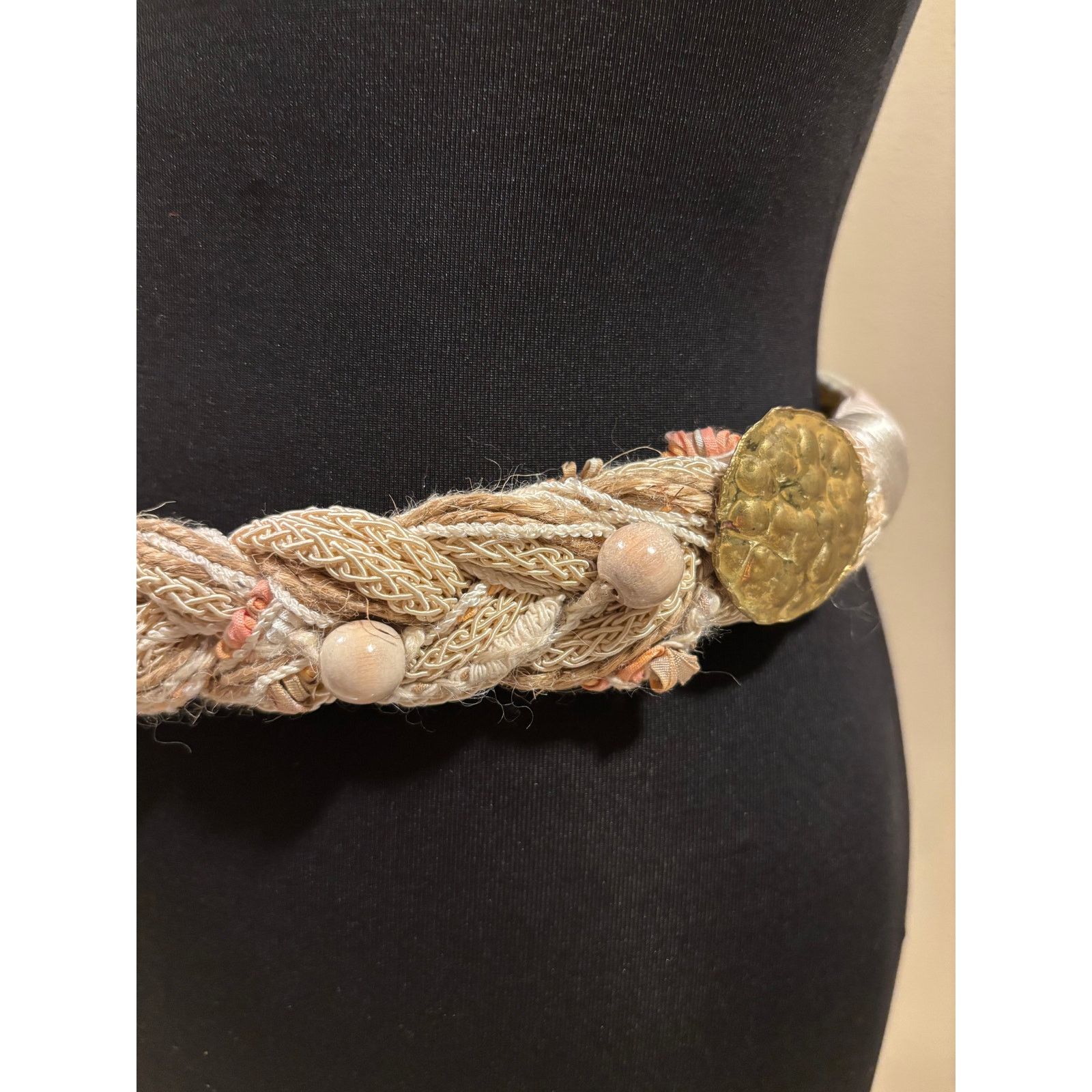 Vintage Vintage Carolyn Tanner Designs Braided Belt Cream Textured Size ONE SIZE - 3 Thumbnail