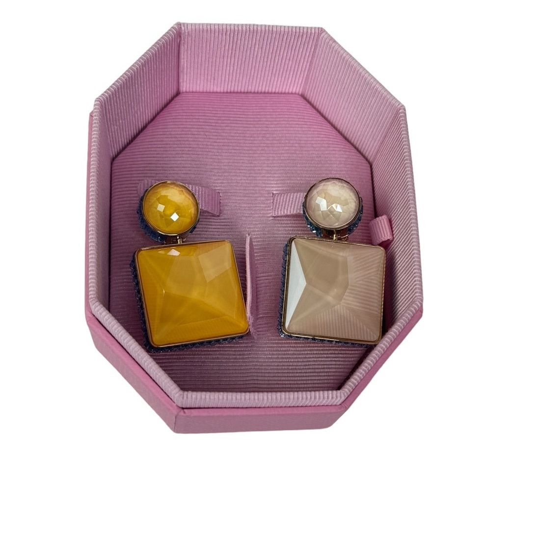 Swarovski Swarovski Chroma clip earrings Asymmetrical designSquare cut Size ONE SIZE - 2 Thumbnail