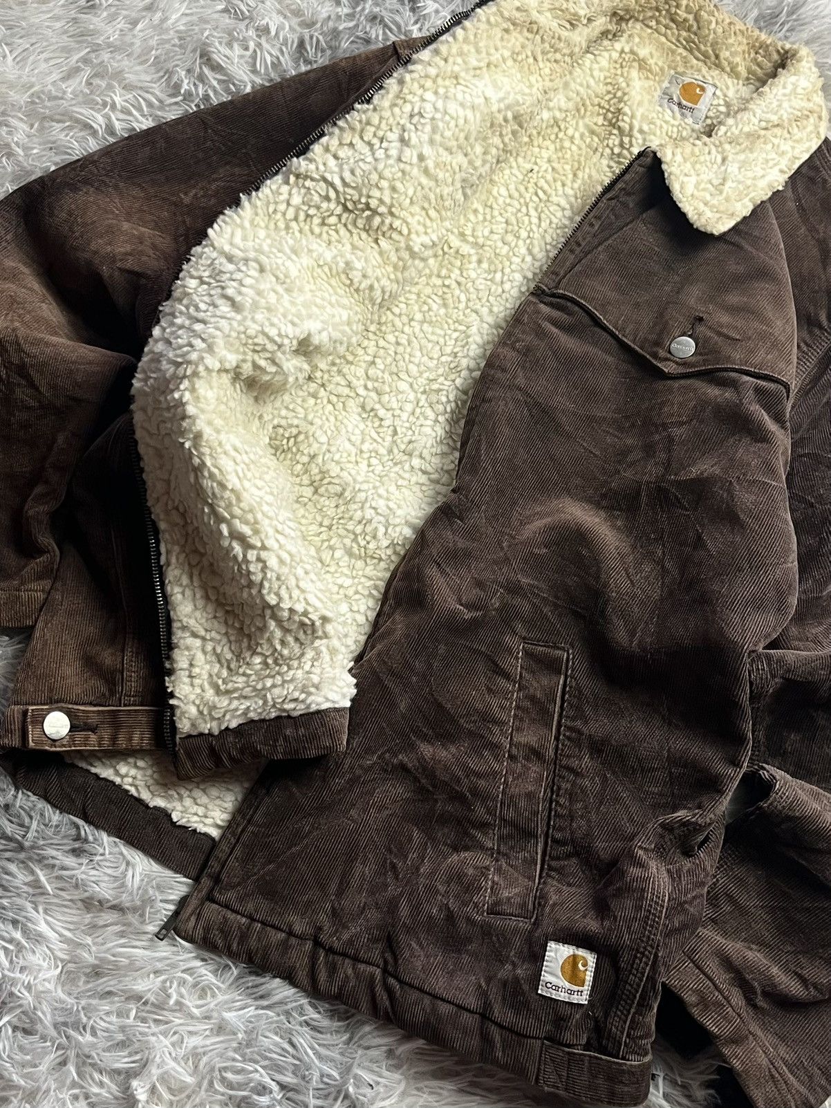 Carhartt Vintage Carhartt Sherpa Corduroy Jacket Size US L / EU 52-54 / 3 - 2 Thumbnail