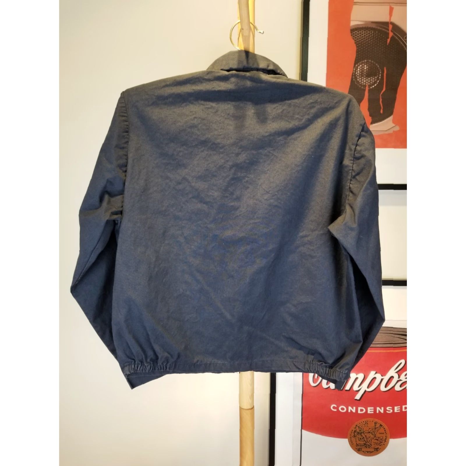 Vintage VINTAGE Sir Jac CONMATIC ZIPPER NAVY COTTON JACKET 50s 40 Mens Jacket Blue Cotton Bomber Cross Shoulder 18in Chest 21in Coast Guard Navy Blue Size US XXS / EU 40 - 8 Thumbnail