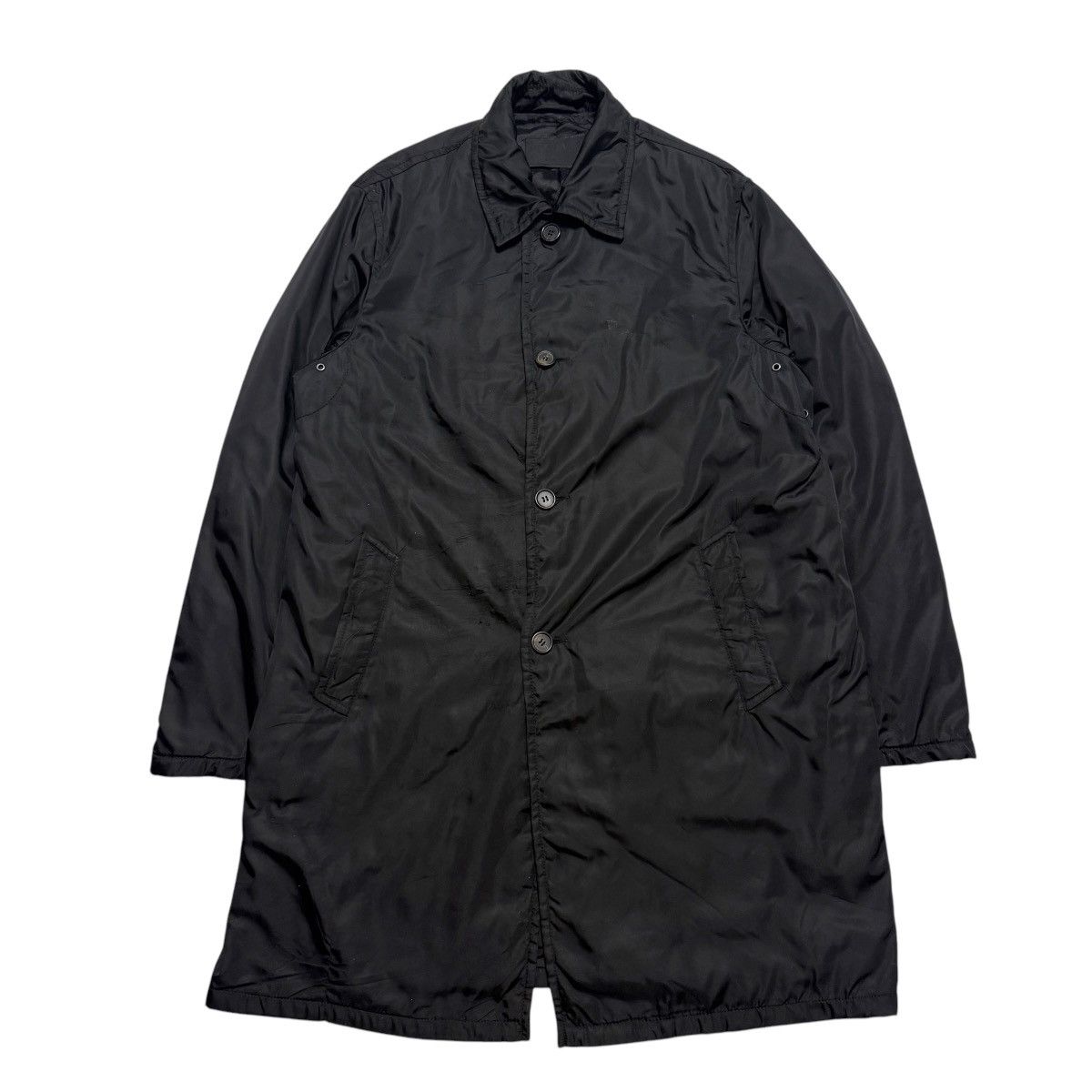 Prada Black Prada Nylon Overcoat Size US L / EU 52-54 / 3 - 1 Thumbnail