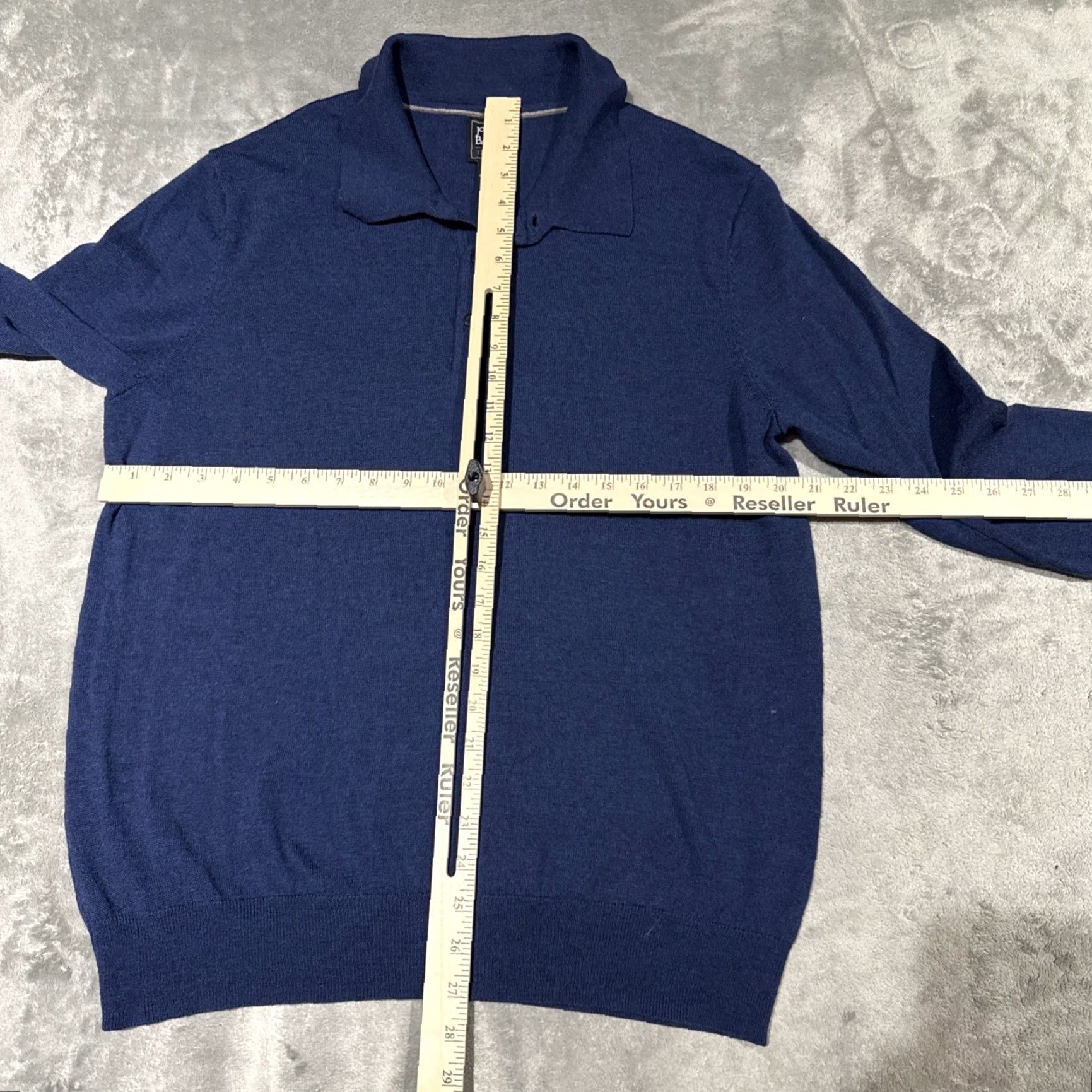 Jos. A. Bank Jos A Bank Polo Sweater Men XL Merino Wool Blue Long Sleeve Preppy Wealth Size US XL / EU 56 / 4 - 4 Thumbnail