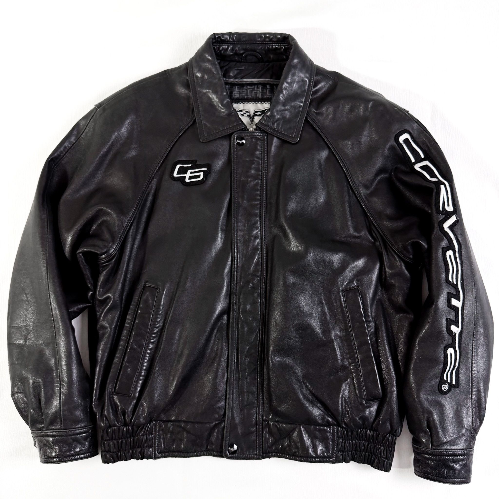 Vintage Y2K Corvette Lambskin Leather Bomber Jacket Size US M / EU 48-50 / 2 - 2 Thumbnail
