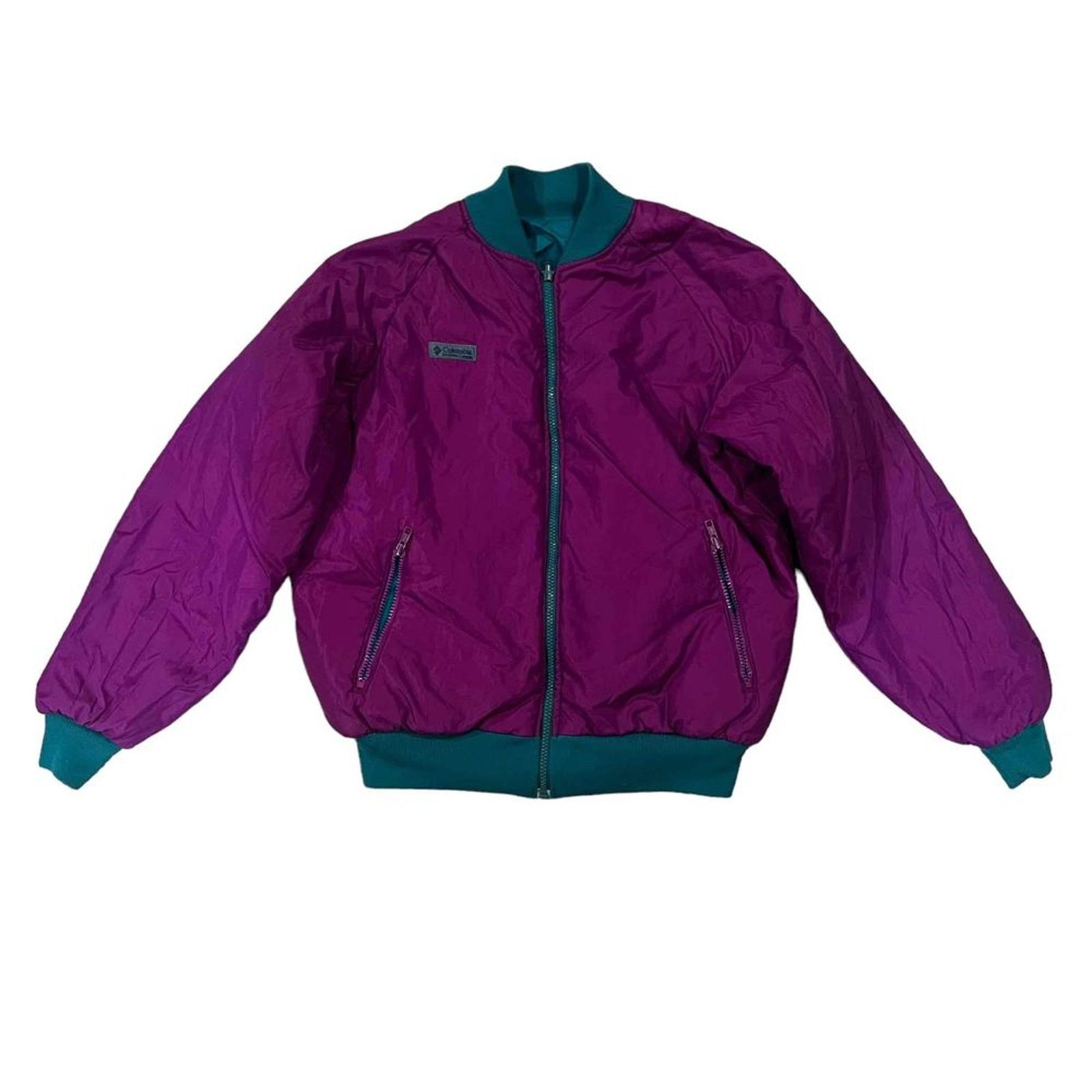 Columbia Columbia Reversible Bomber Jacket Purple Teal Full Zip Size US M / EU 48-50 / 2 - 2 Thumbnail